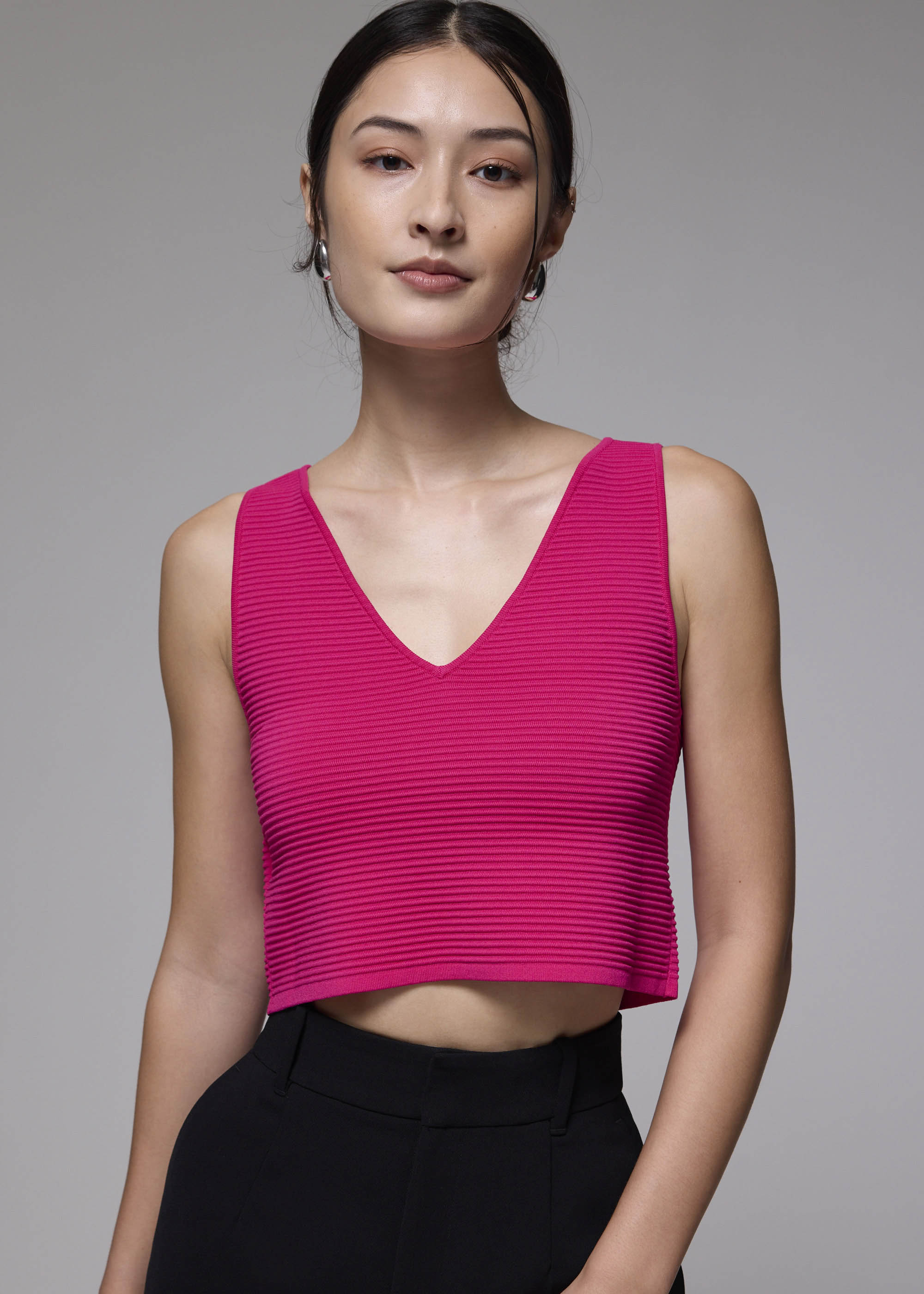 

Reversible Boxy Crop Knit Top-053-XL