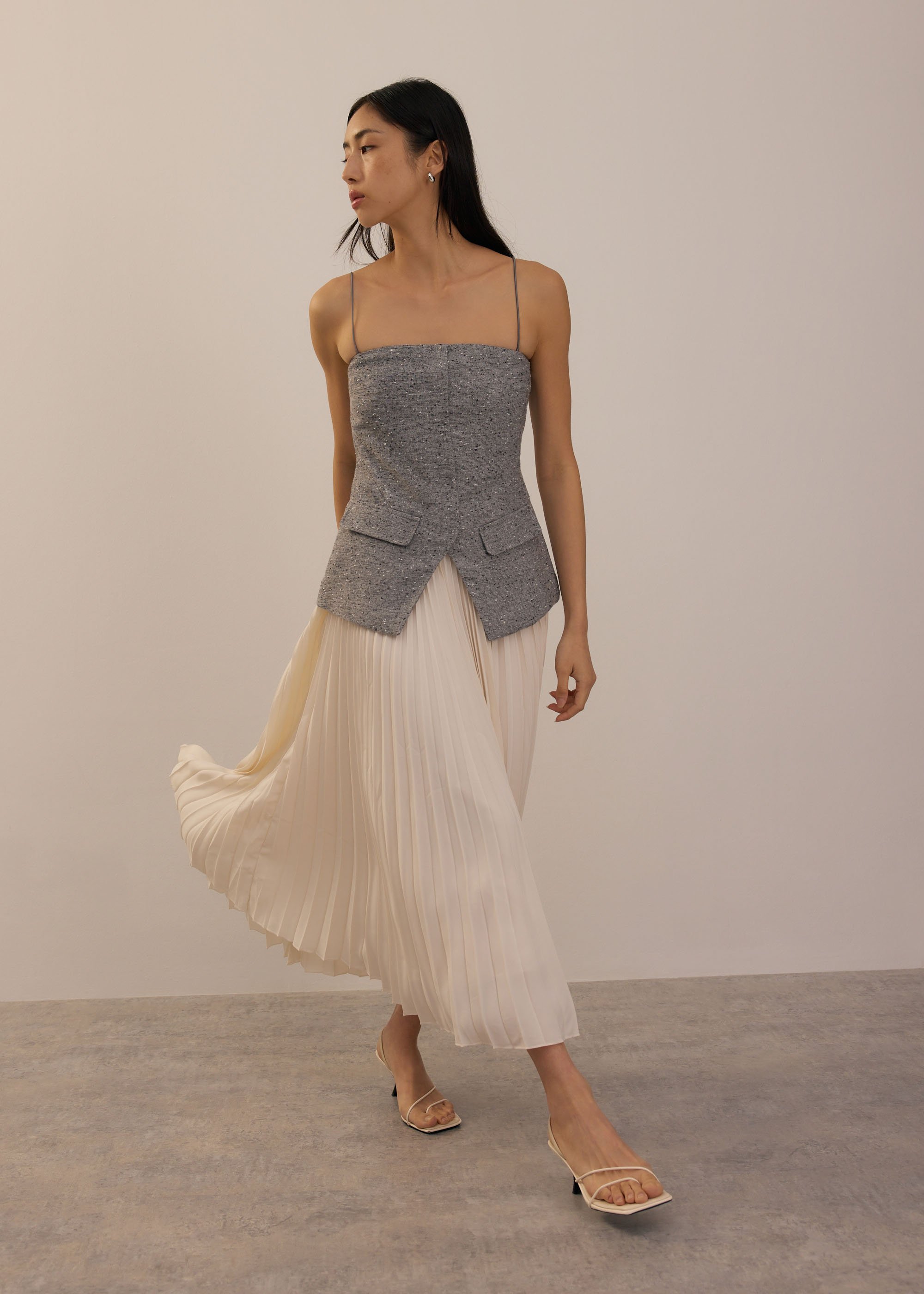 

Tweed Smocked Tunic Tube Top Love, Bonito