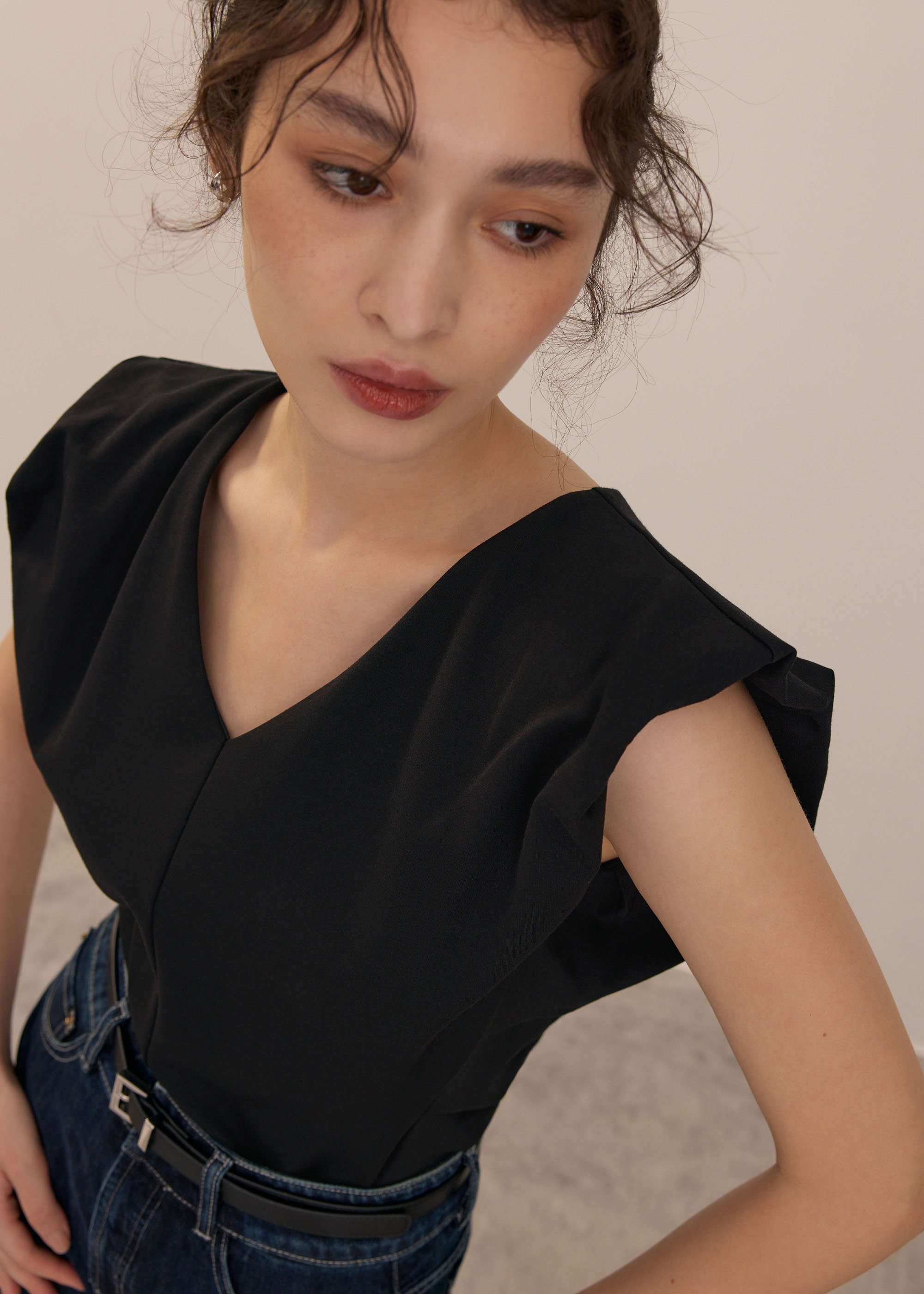 

Jersey V-neck Top Love, Bonito