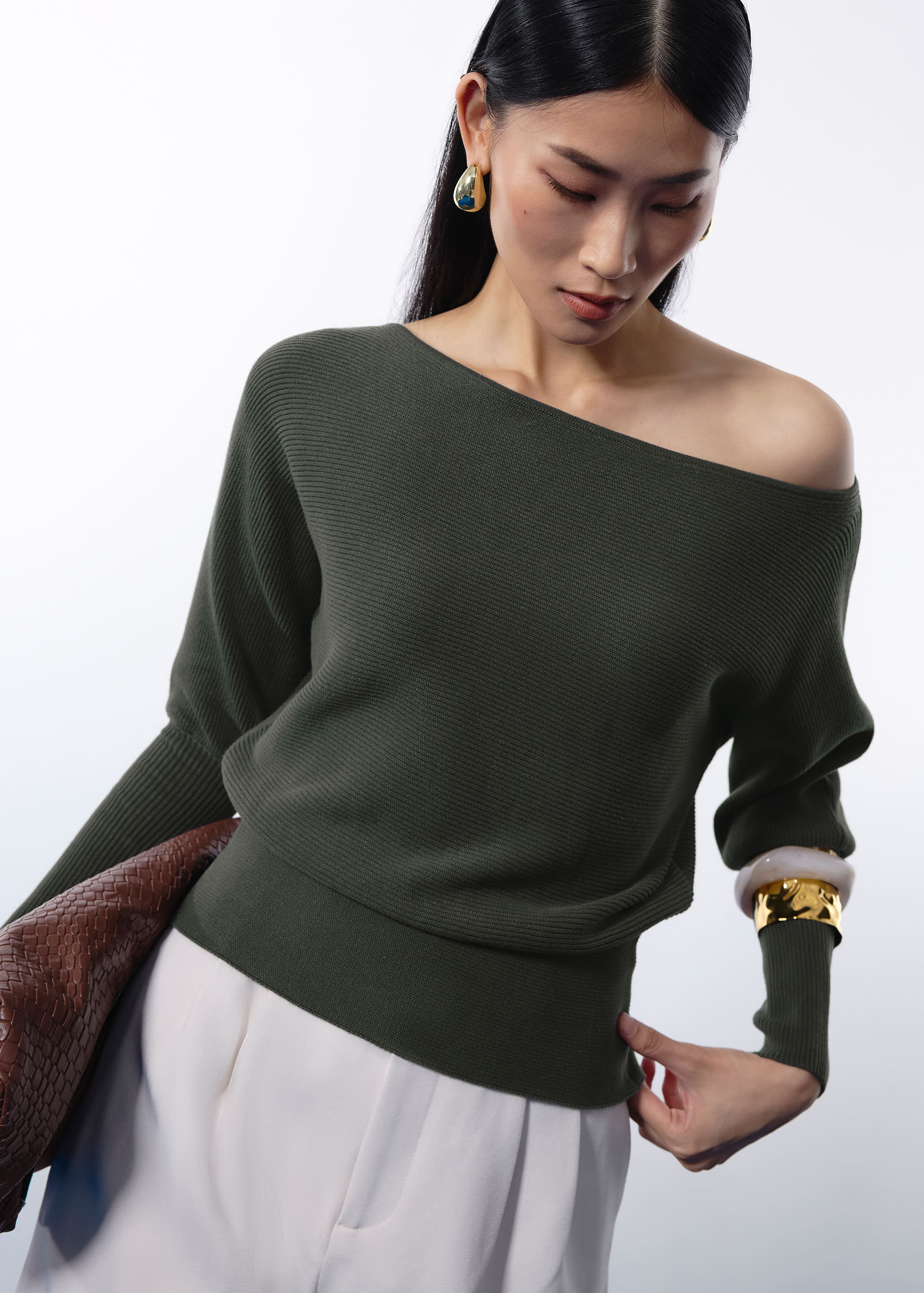 

Knit Asymmetric Puff Sleeve Top Love, Bonito