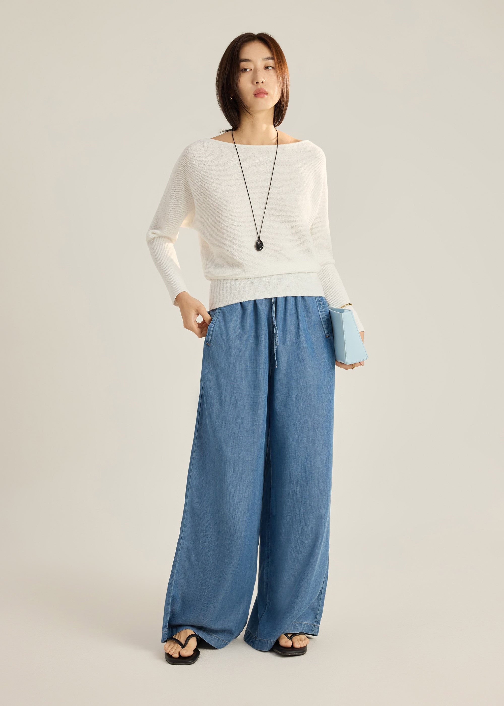 Boucle Knit Long Top Love, Bonito: retailer-supplied image