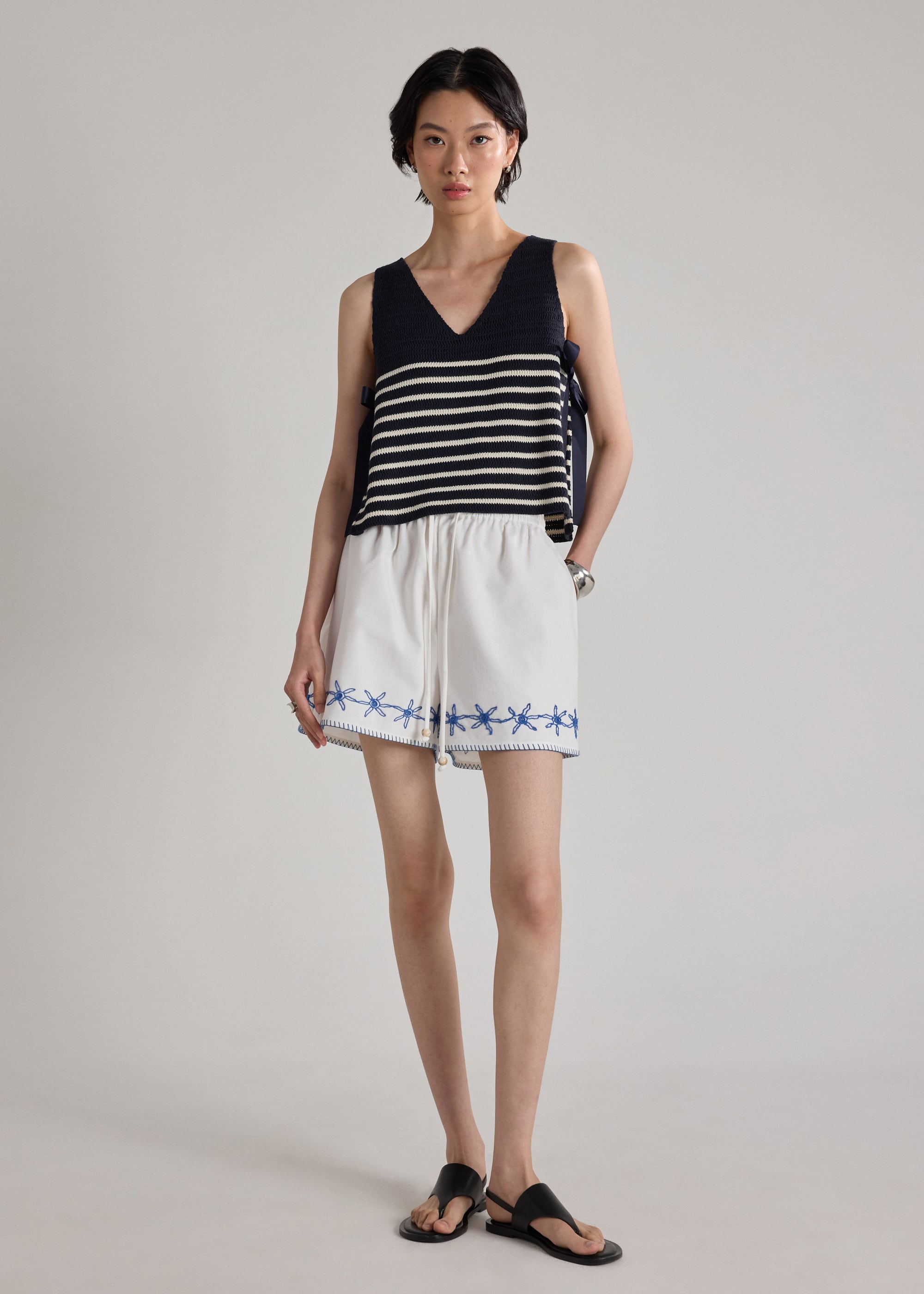 Multi-way Striped Knit Side Tie Top Love, Bonito: retailer-supplied image