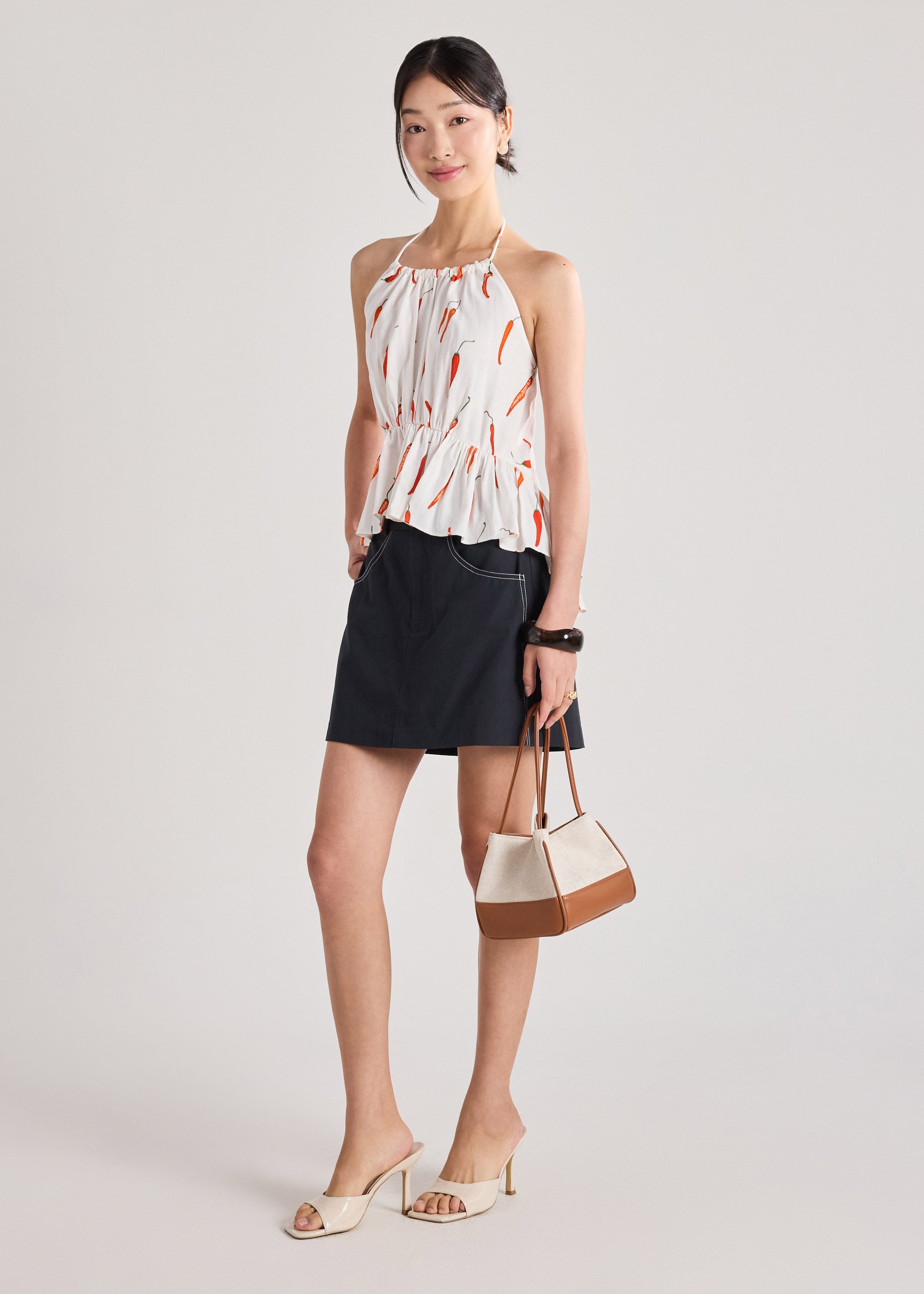 Peplum Halter Top Love, Bonito: retailer-supplied image