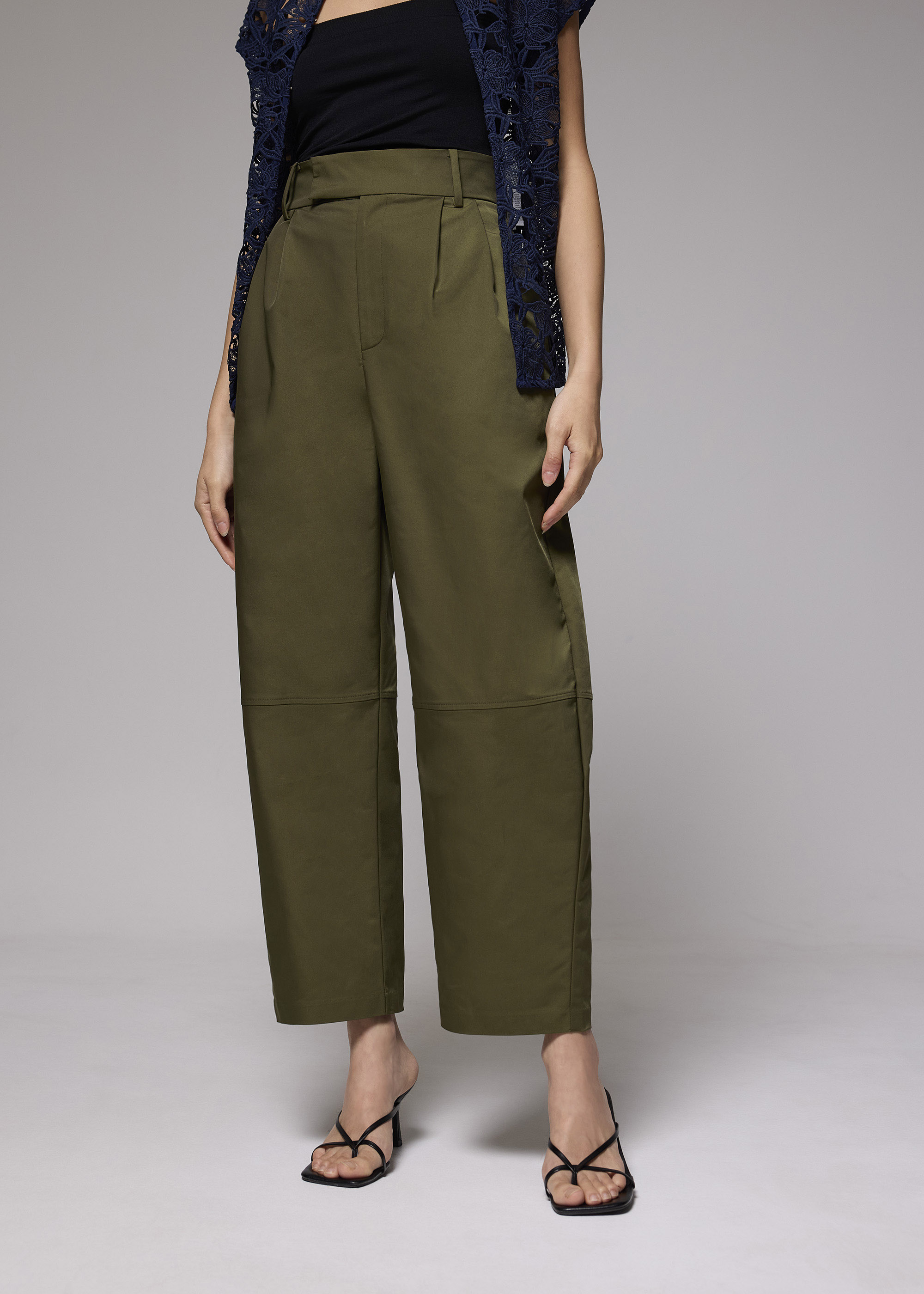 

High Waist Barrel Pants-079-XL