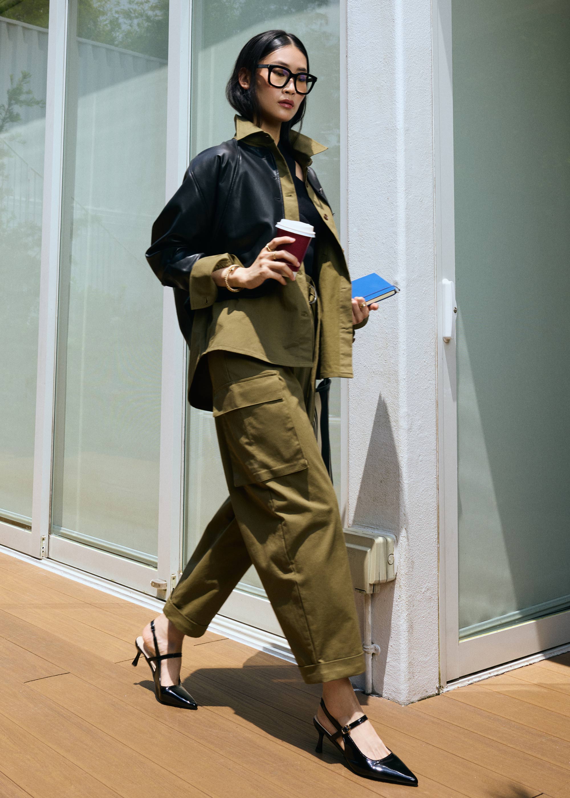 

Cotton Twill High Waist Barrel Utility Pants Love, Bonito