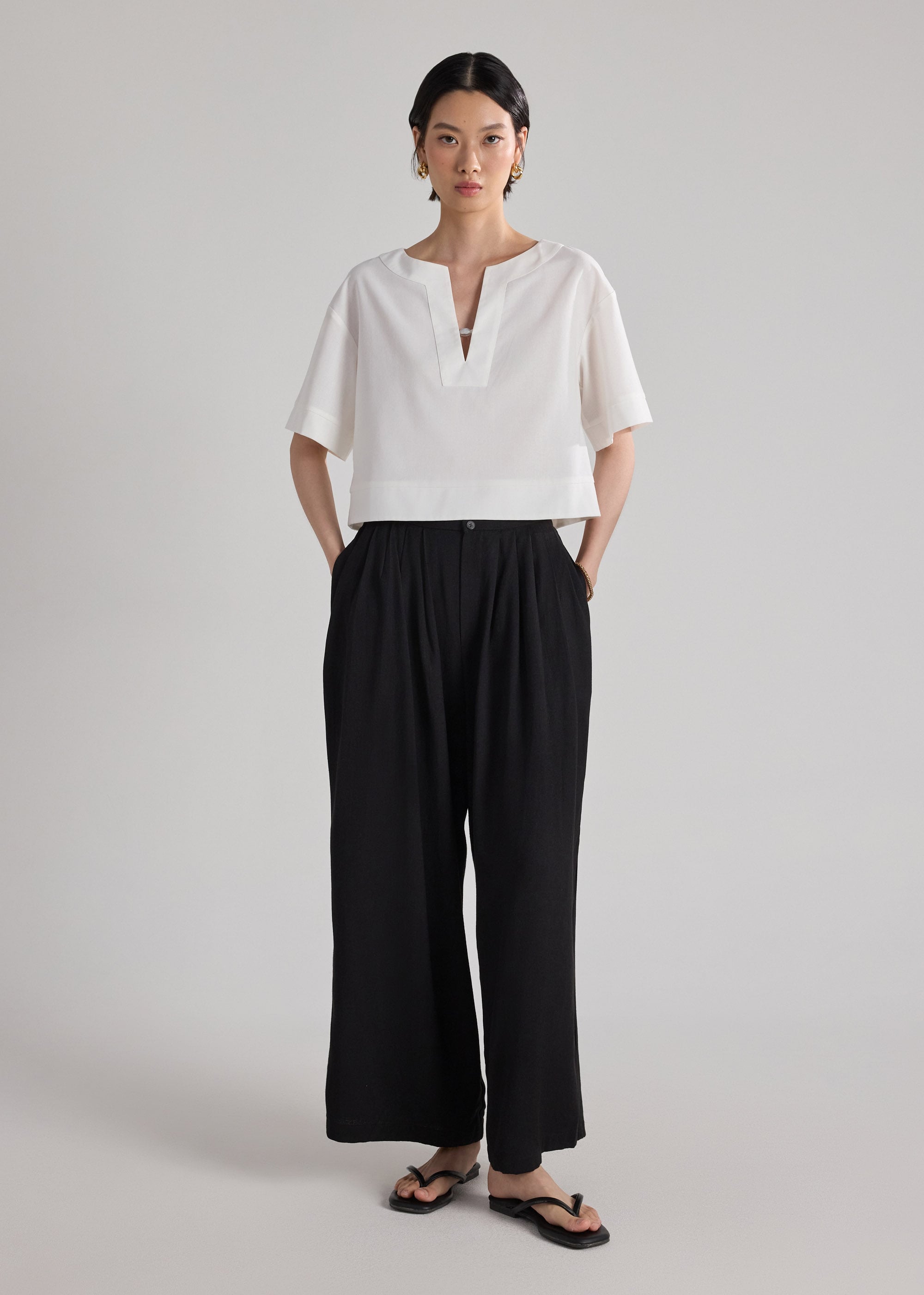 Pleated Wide Leg Pants Love, Bonito: retailer-supplied image
