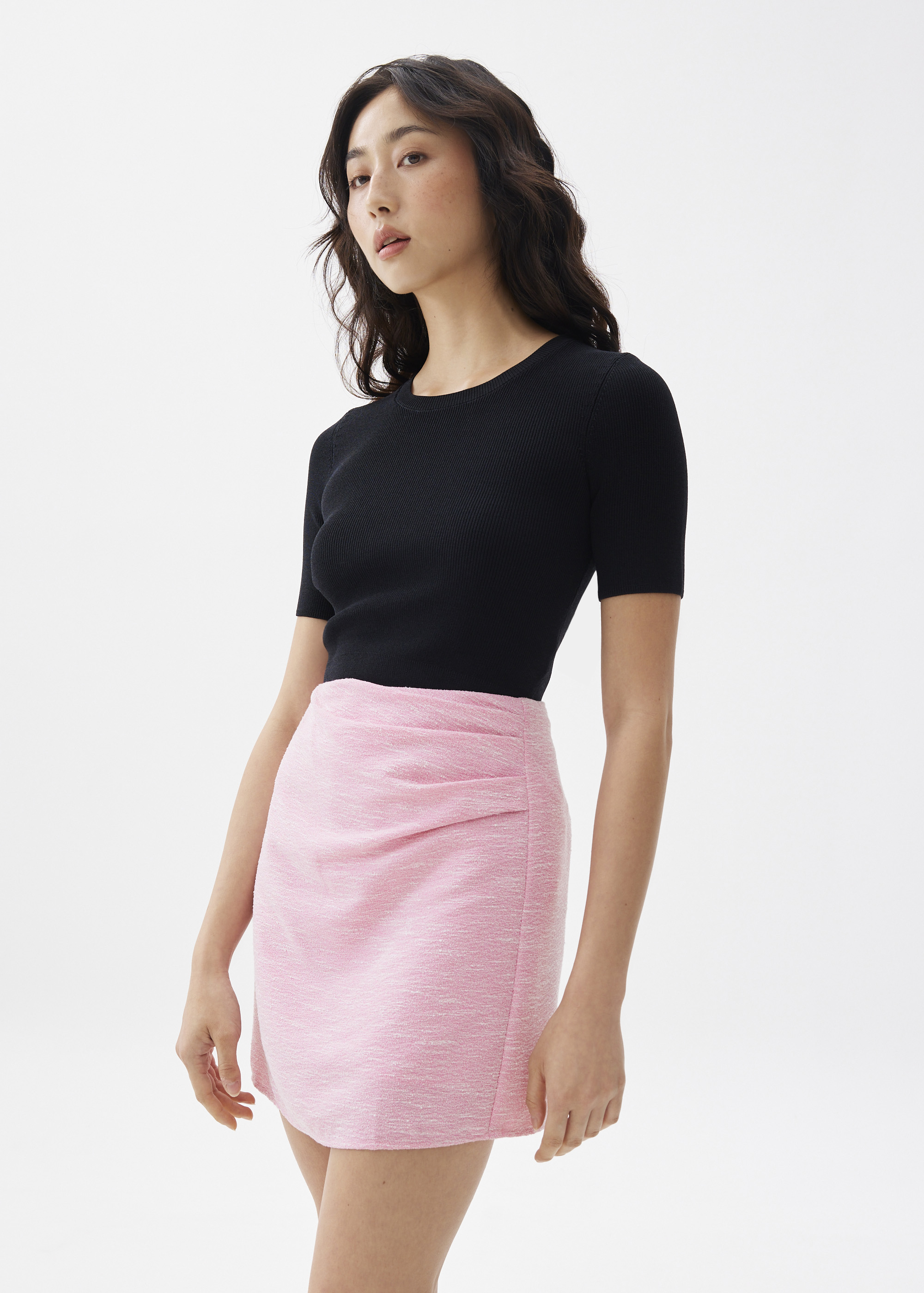 

Tweed A-line Skirt-005-L
