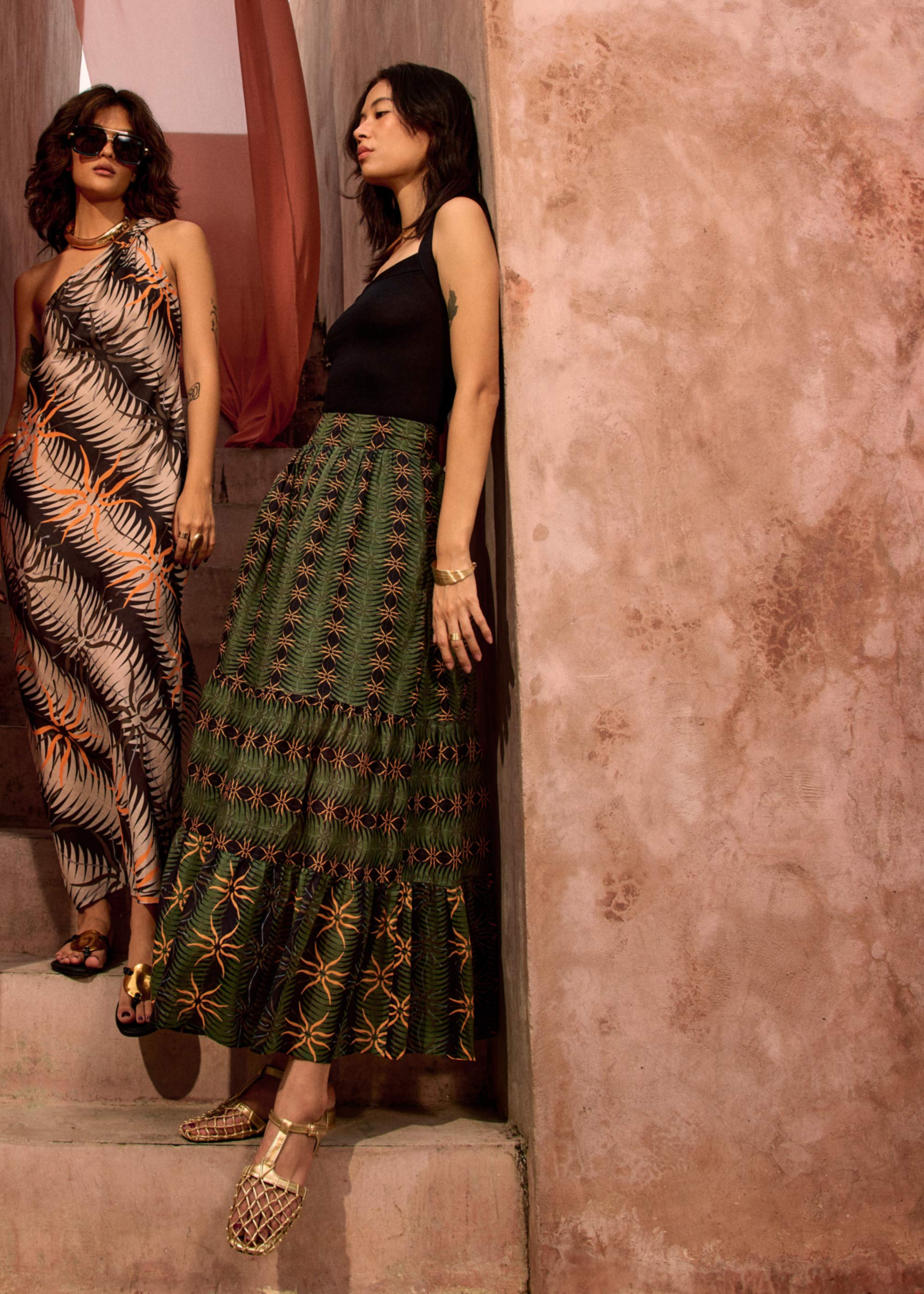 

Cotton Flare Maxi Skirt in Desert Haze