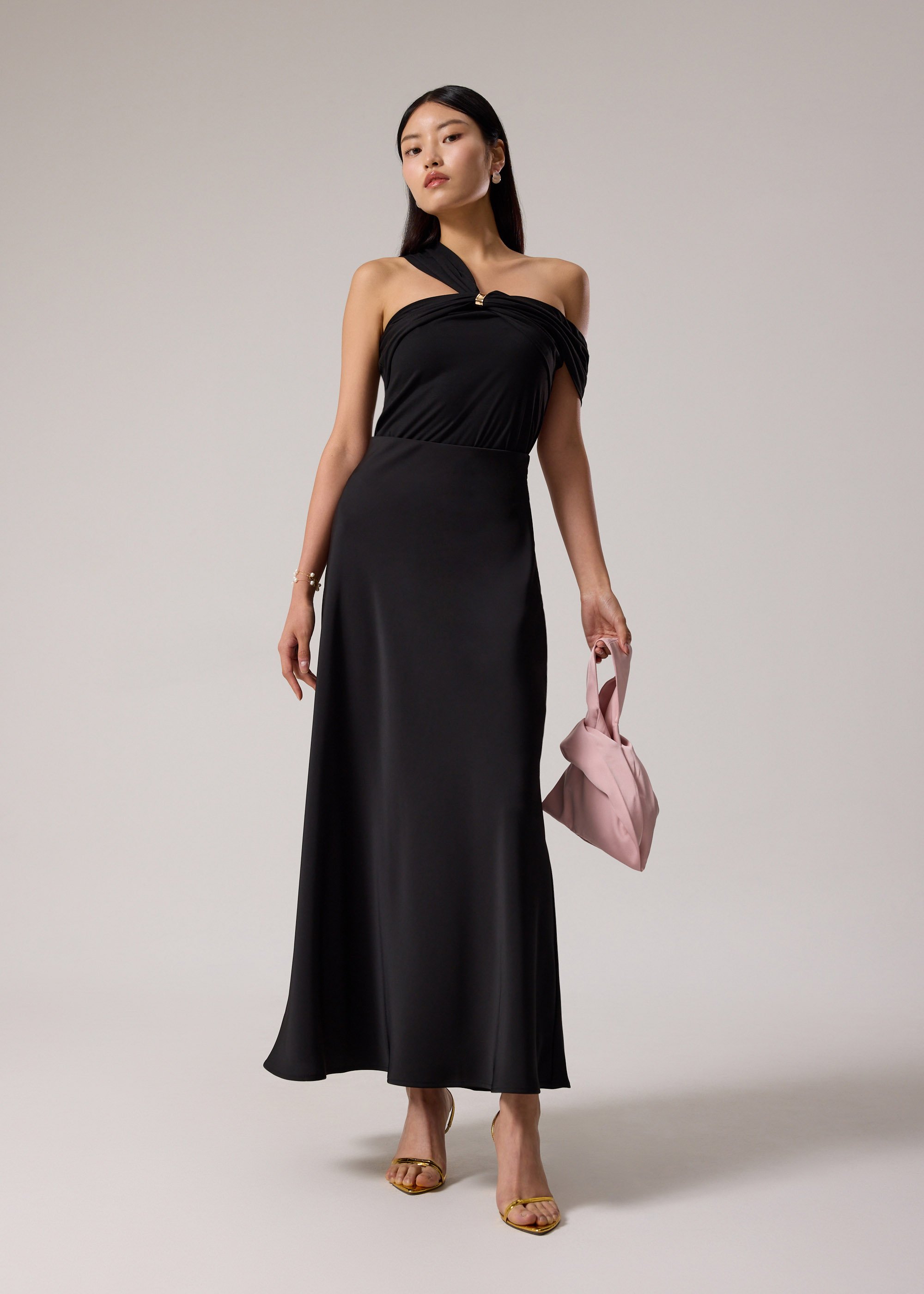 

Elastic Satin High Waist Bias Cut Midaxi Skirt Love, Bonito