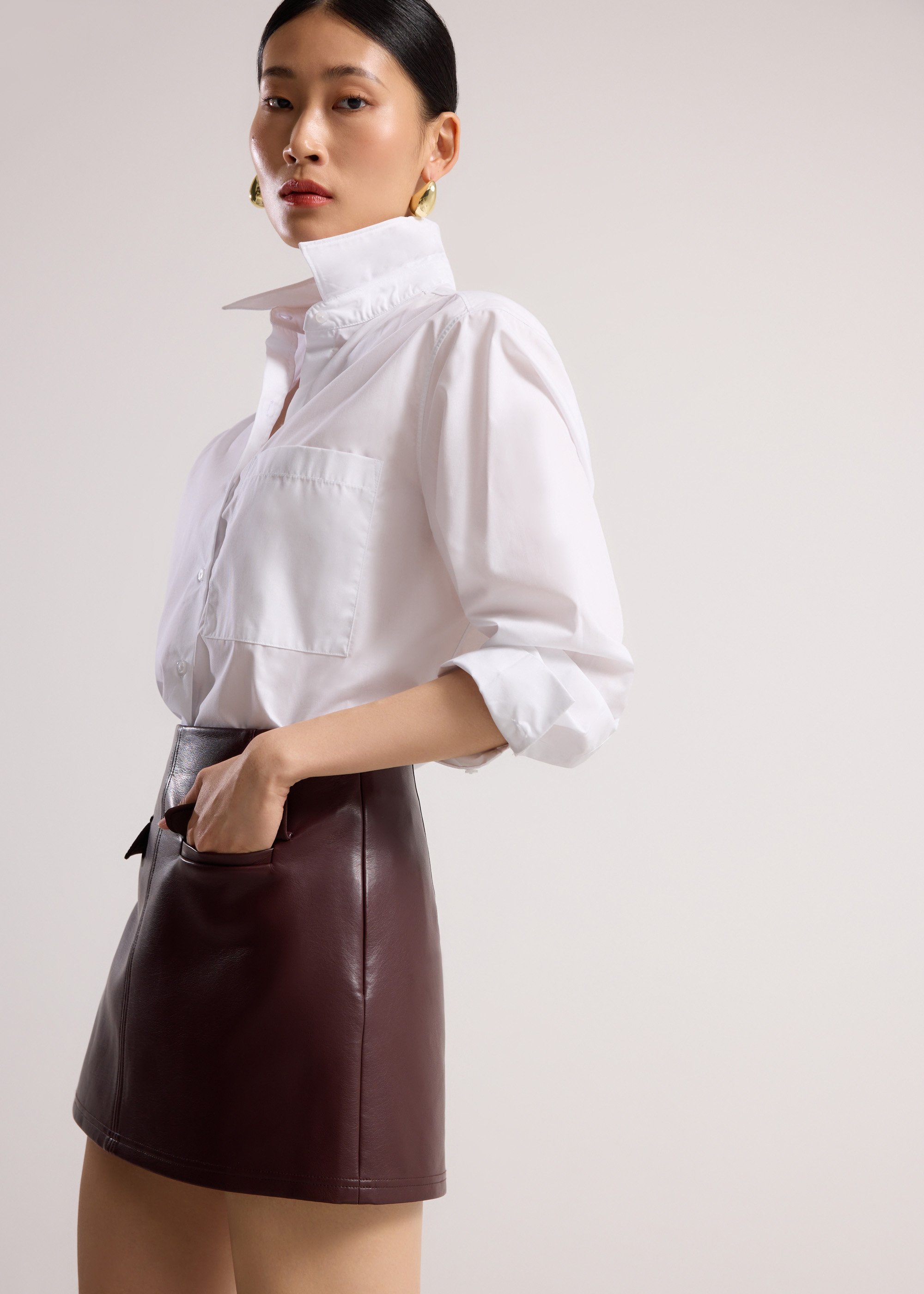 

Vegan Leather A-Line Mini Skirt Love, Bonito