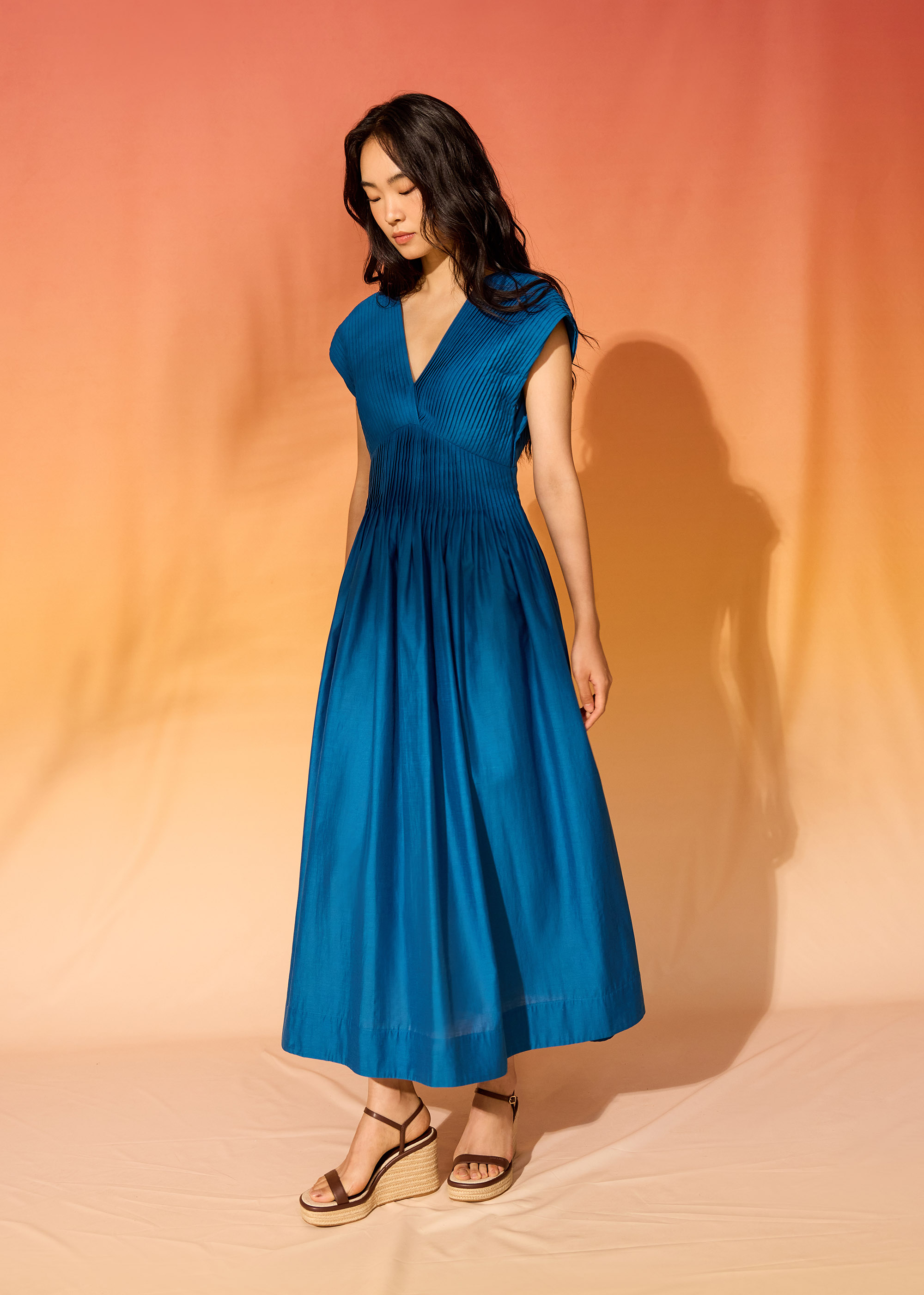 

Plunge Fit & Flare Maxi Dress-133-XL