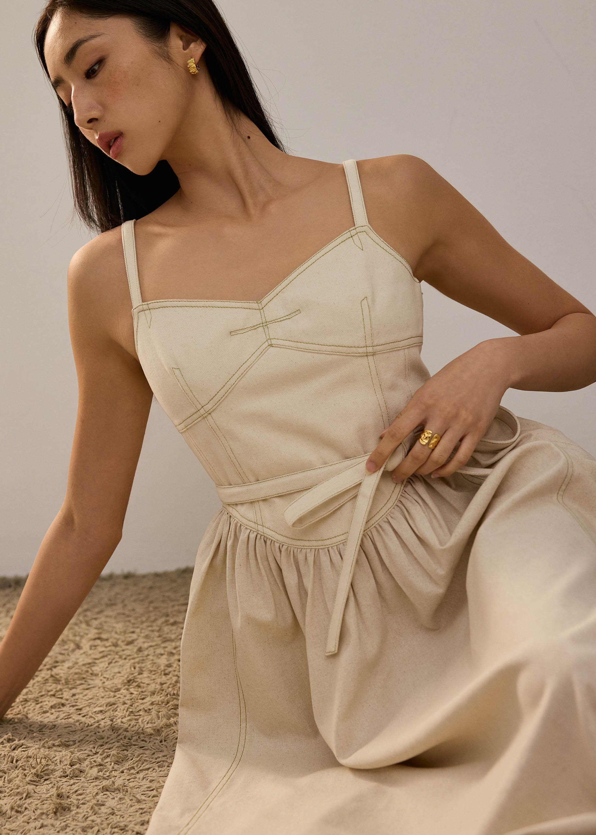 

Detachable Sash Sweetheart Fit & Flare Midi Dress Love, Bonito