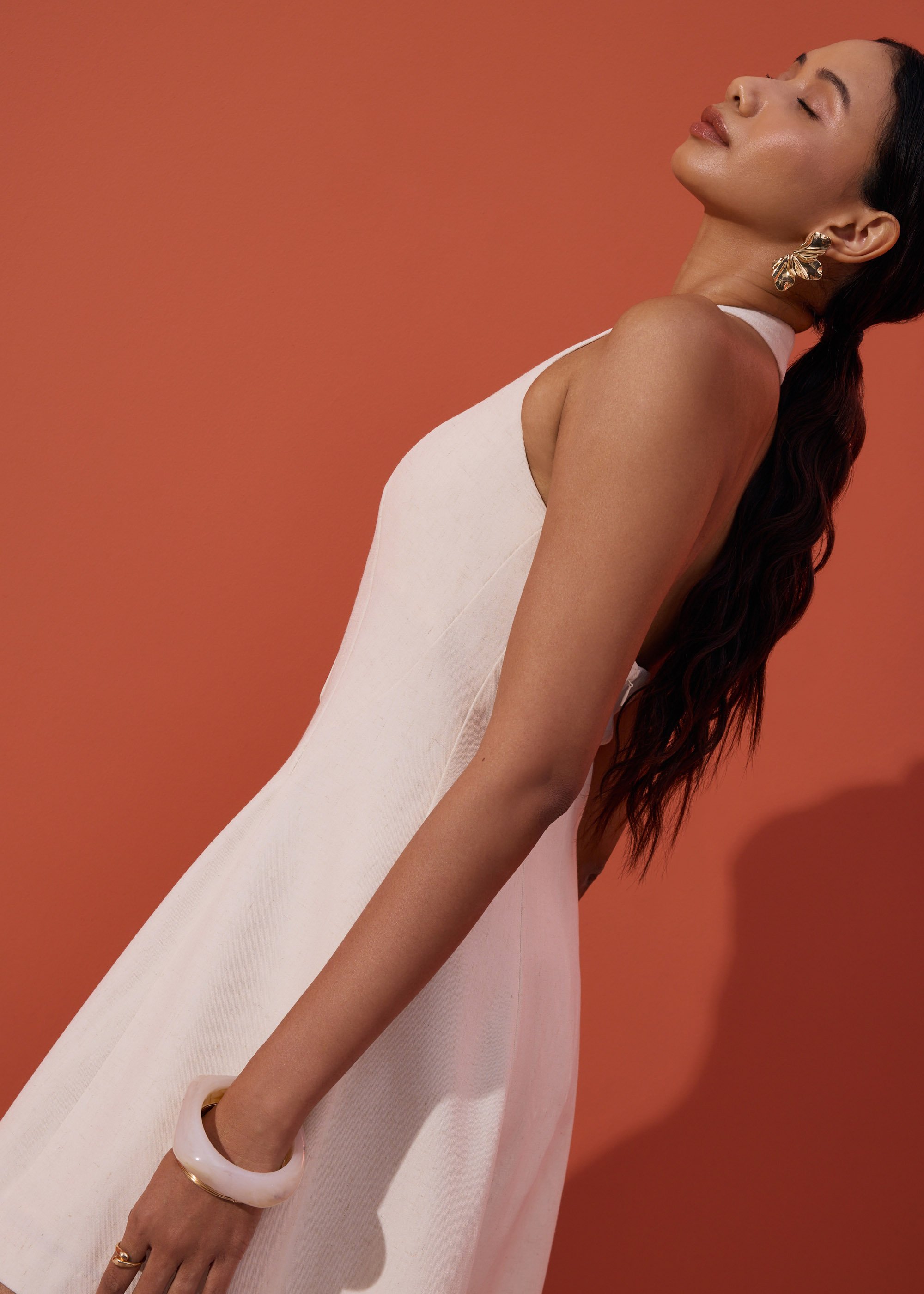 

Padded Panelled Halter Fit & Flare Mini Dress