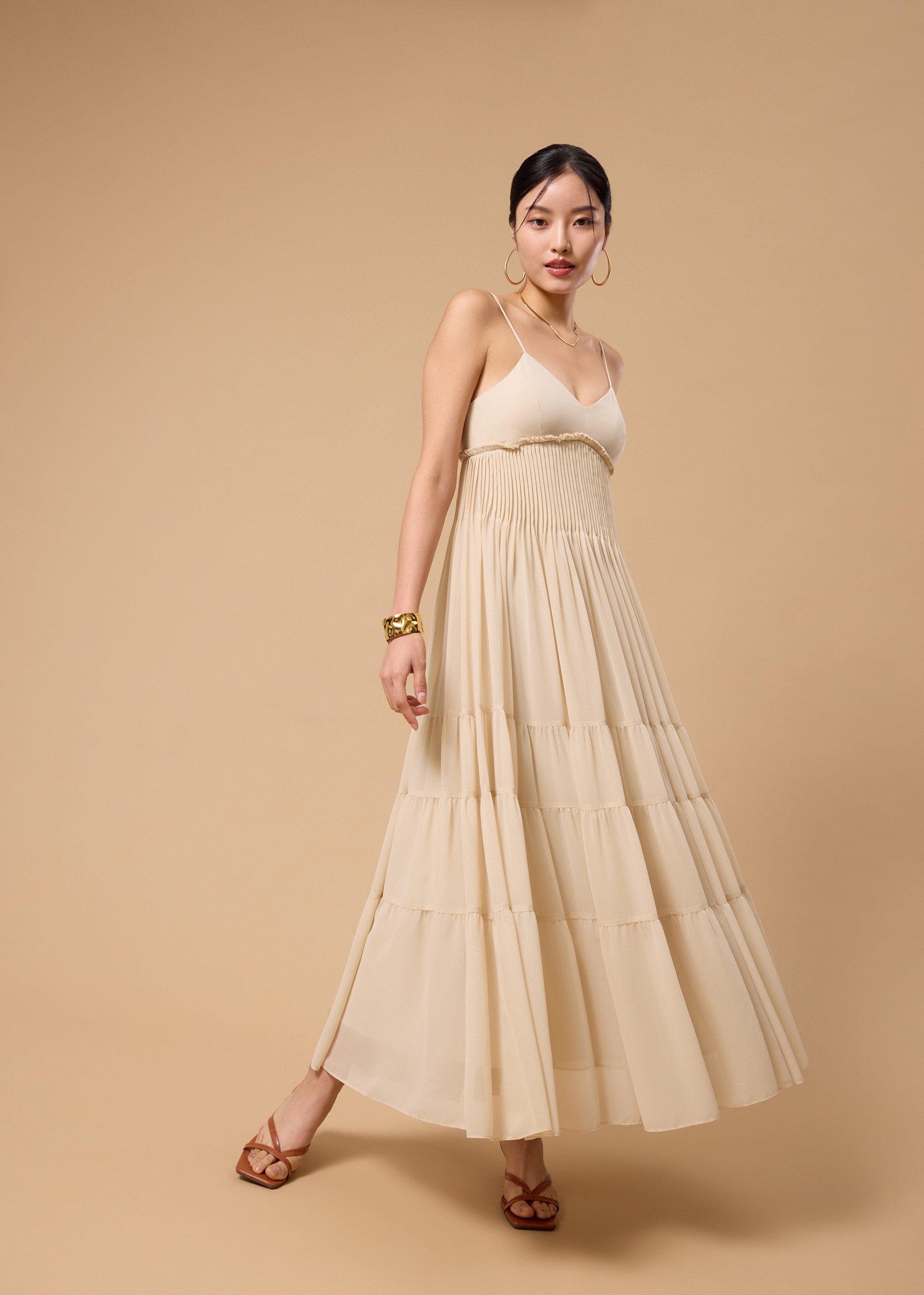 

BraFree by LB Sheer Fit & Flare Floor Length Dress Love, Bonito