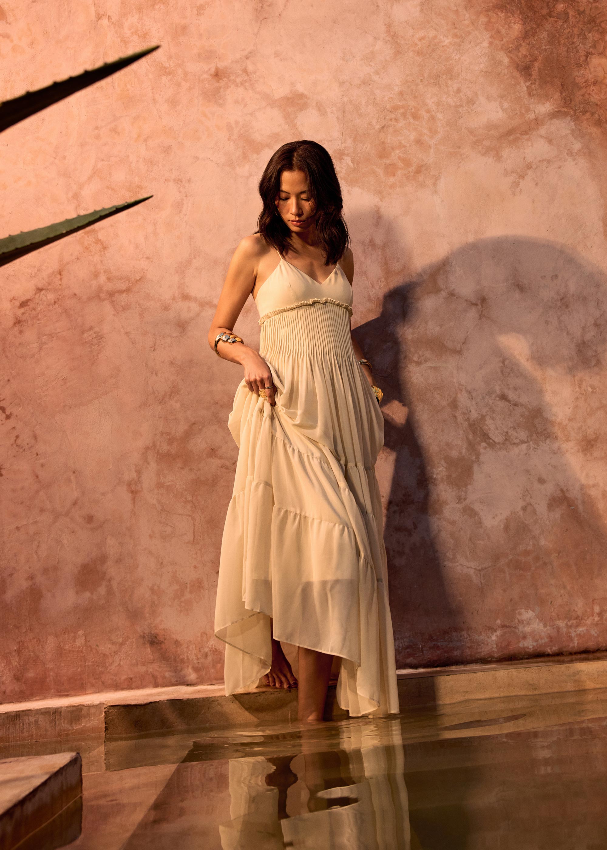 

Padded Sheer Fit & Flare Floor Length Dress Love, Bonito