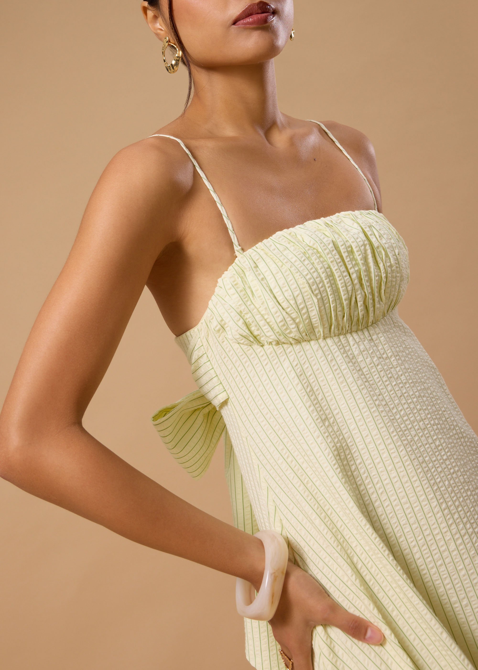 

BraFree by LB Pinstripe Seersucker Multi-way Fit & Flare Maxi Dress Love, Bonito