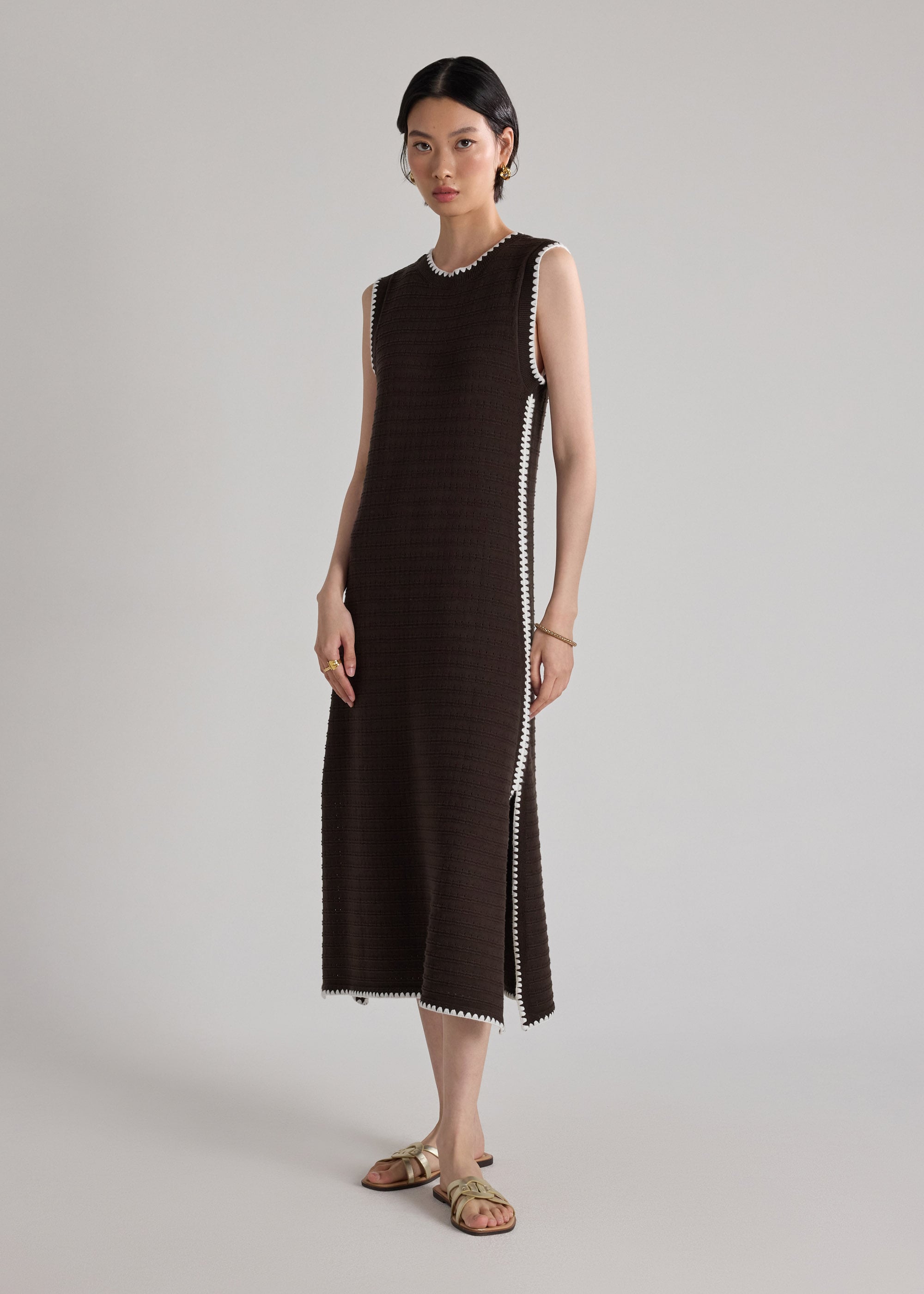 Multi-way Blanket Stitch Knit Dress Love, Bonito: retailer-supplied image