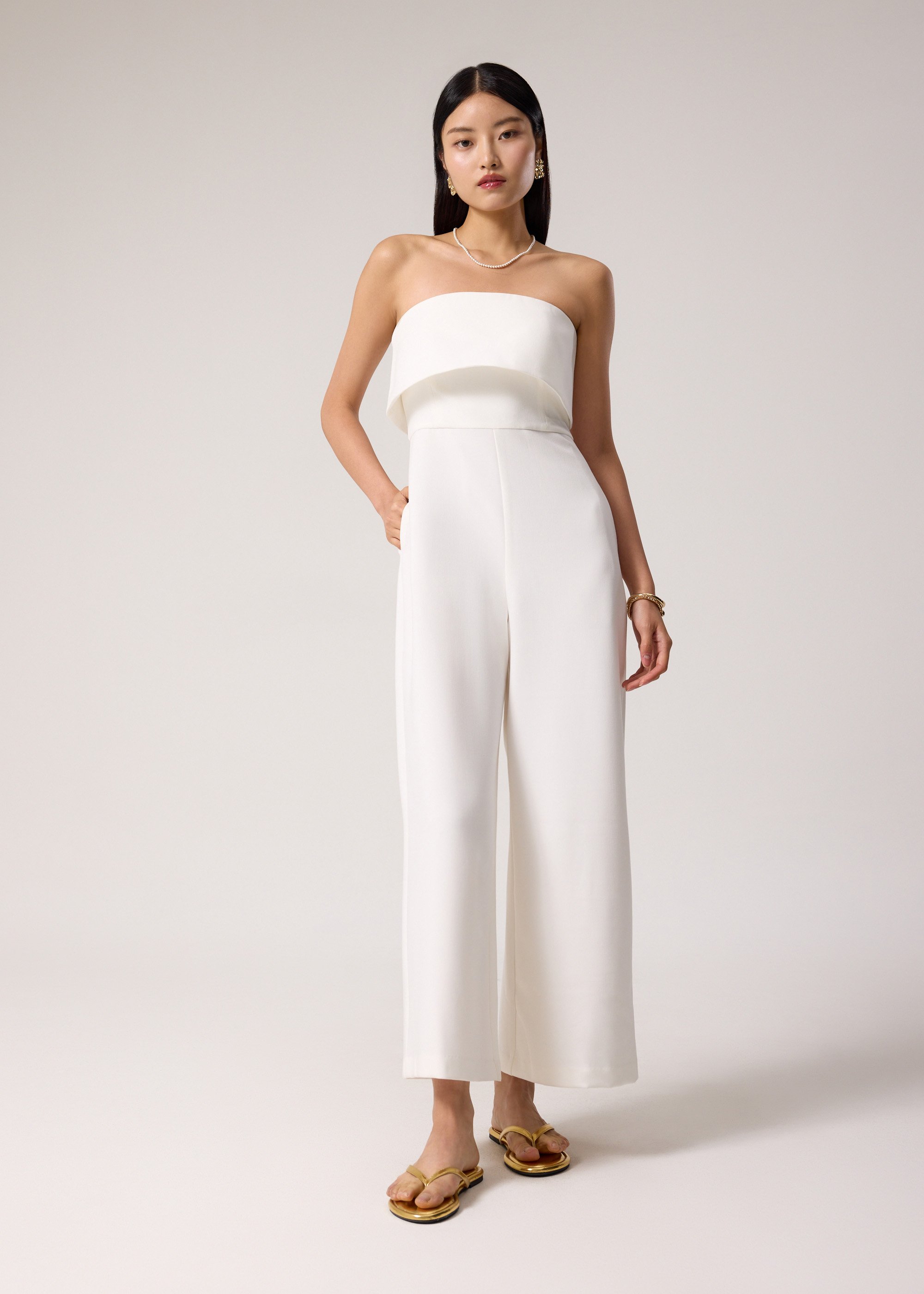

Ponte Tube High Rise Wide Leg Jumpsuit Love, Bonito