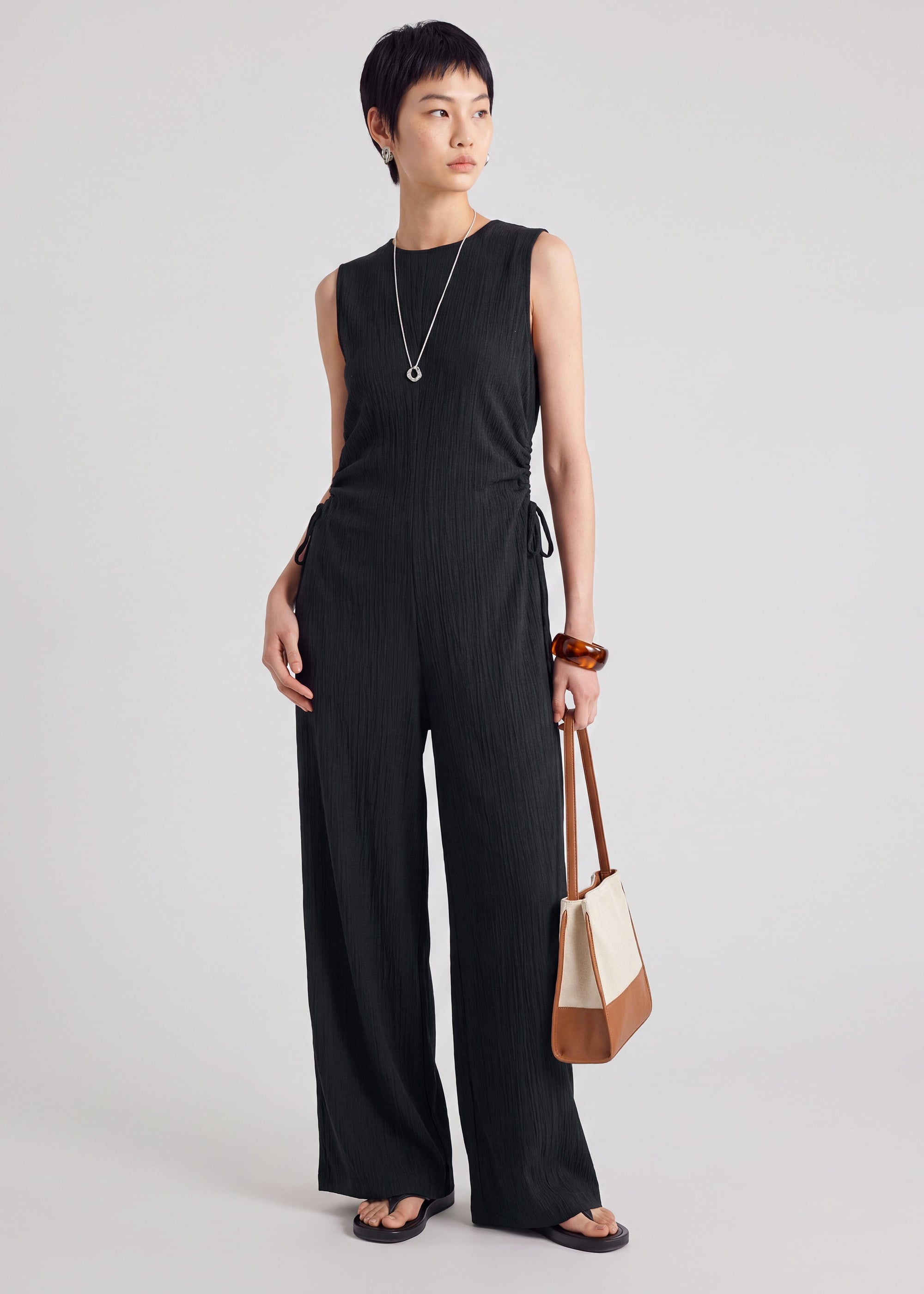 Ruched Cut Out Jumpsuit Love, Bonito
