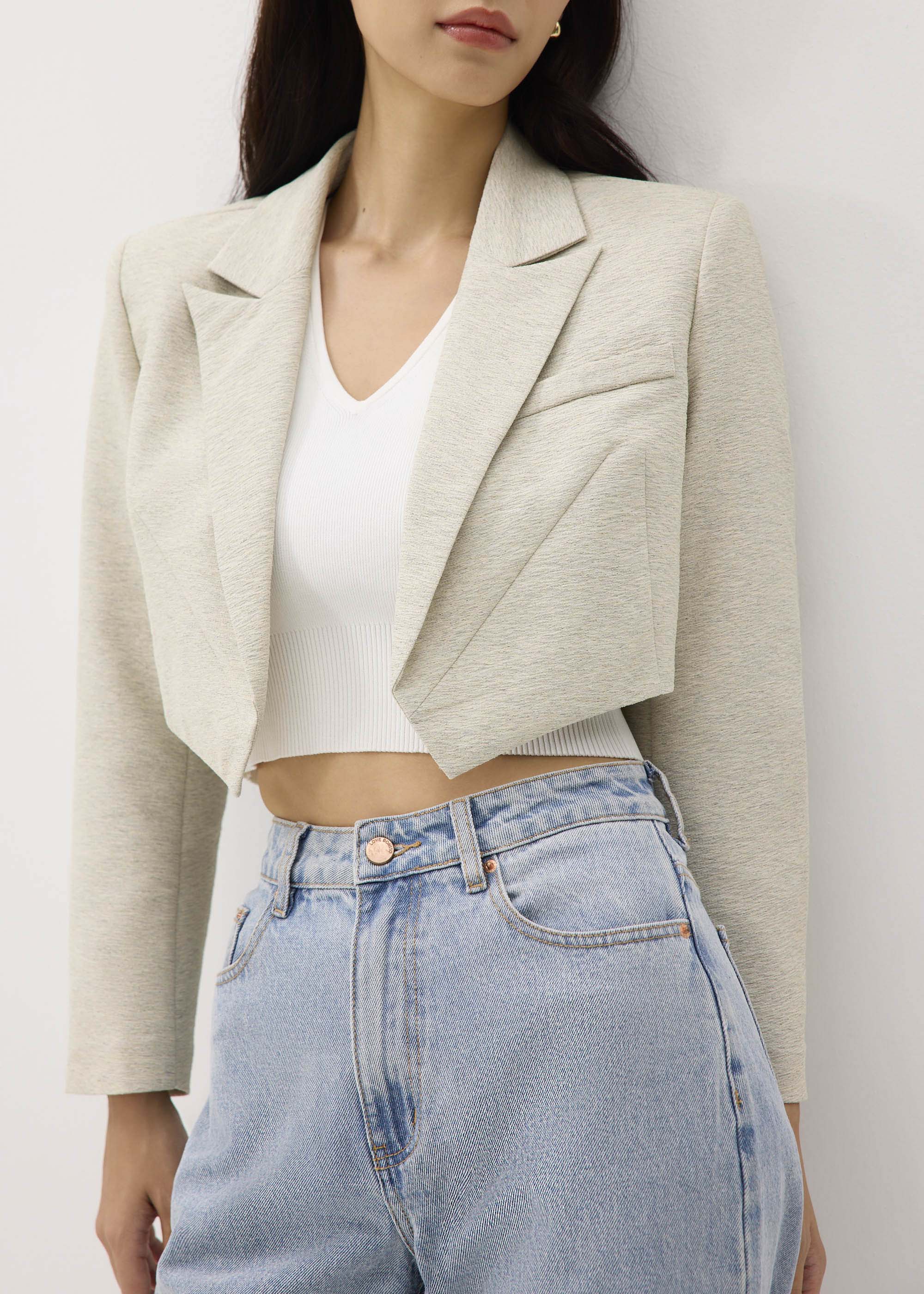 

Tailored Boxy Crop Blazer-042-XS