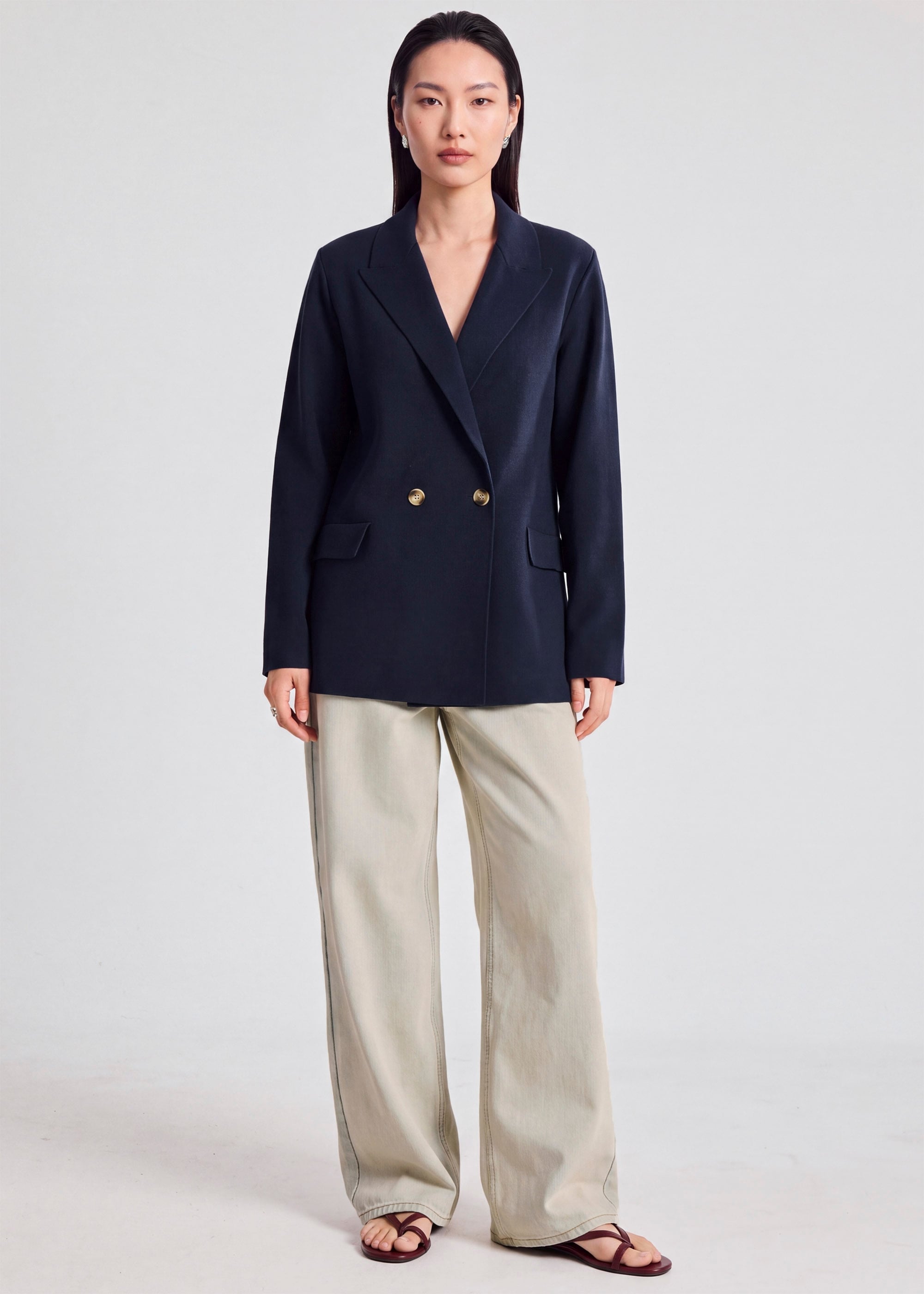Knit Double Breasted Blazer Love, Bonito