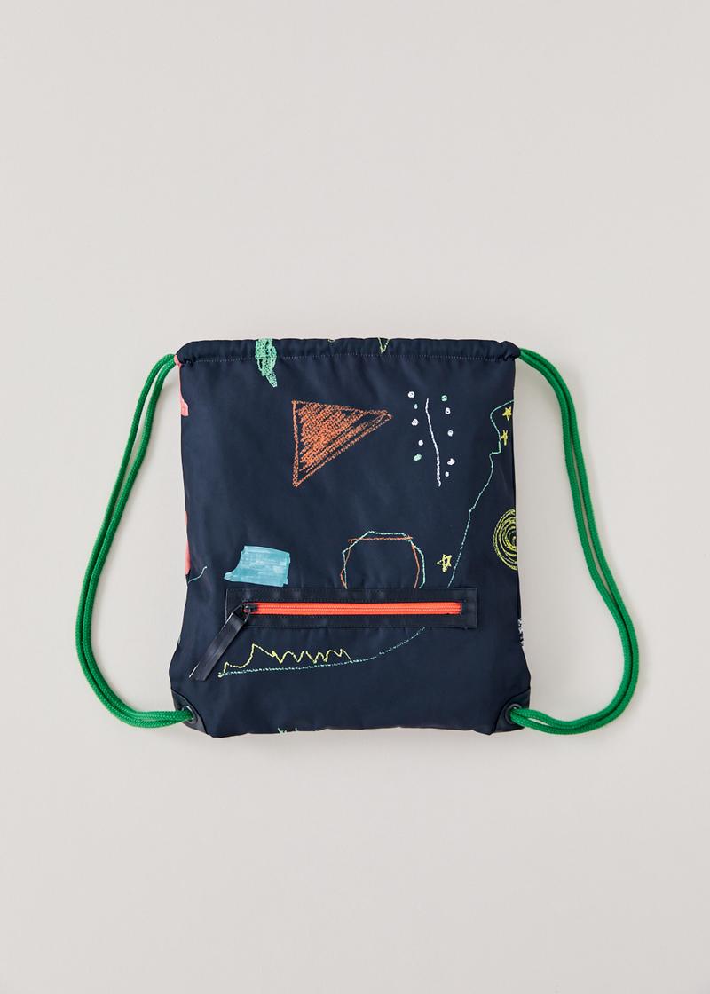 Remi Contrast Drawstring bag in Sunny Scribbles