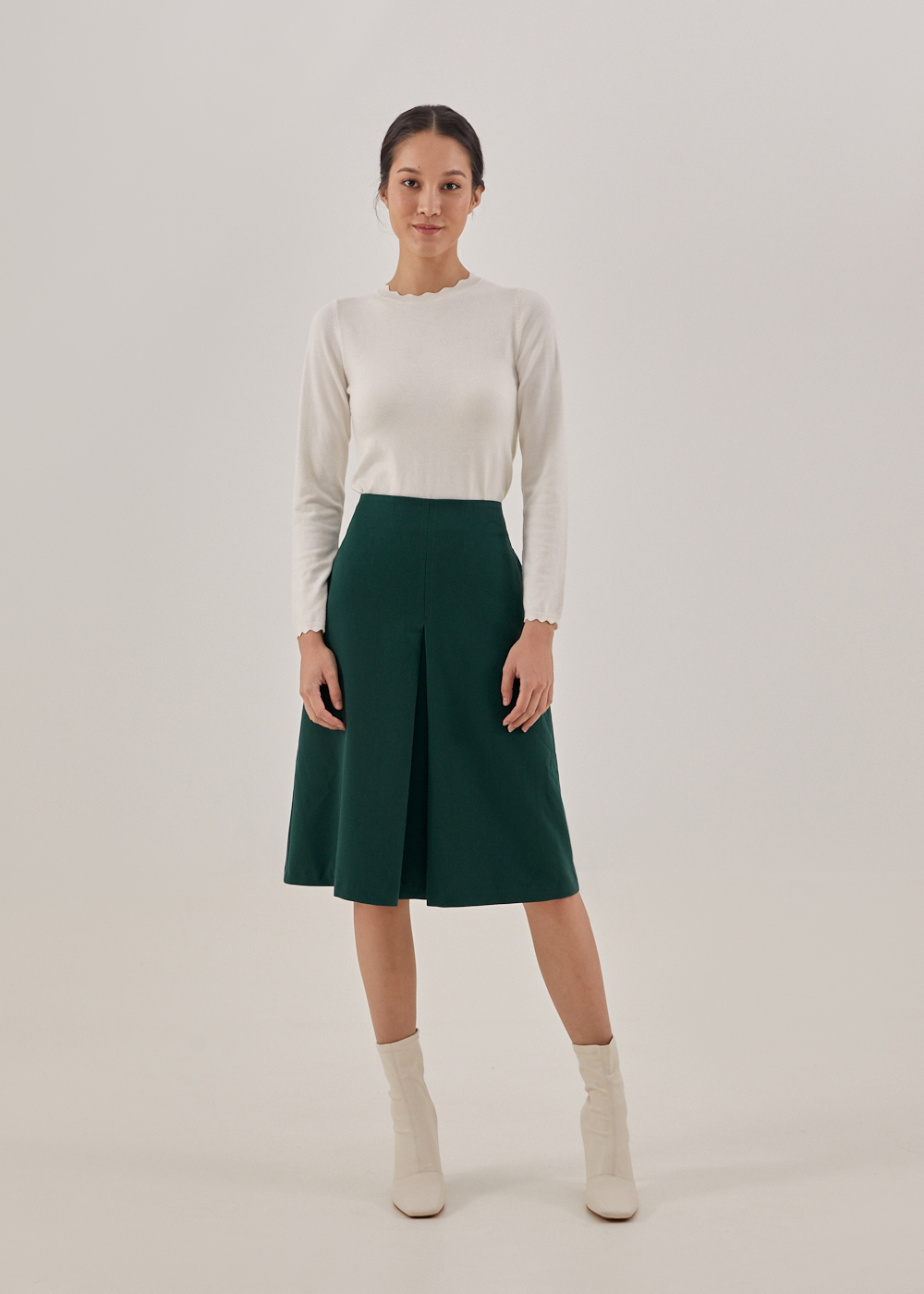 A line midi deals skirt