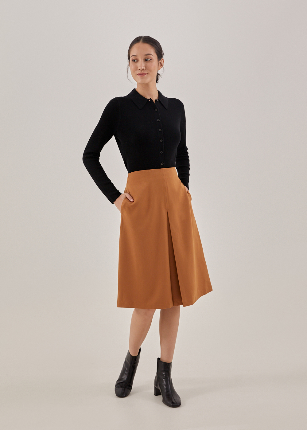 

Delanie A-line Midi Skirt-304-M