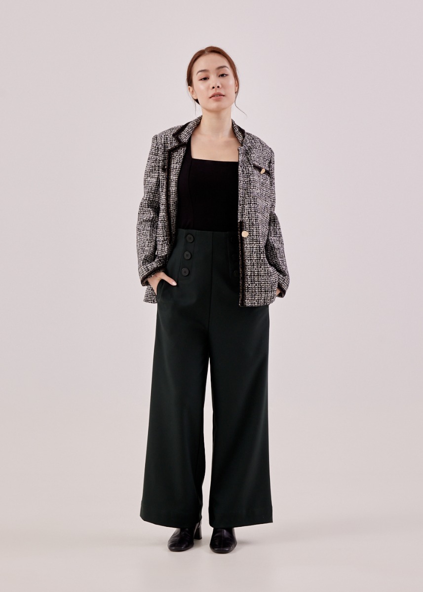

Bysha Shoulder Padded Tweed Blazer-014-M