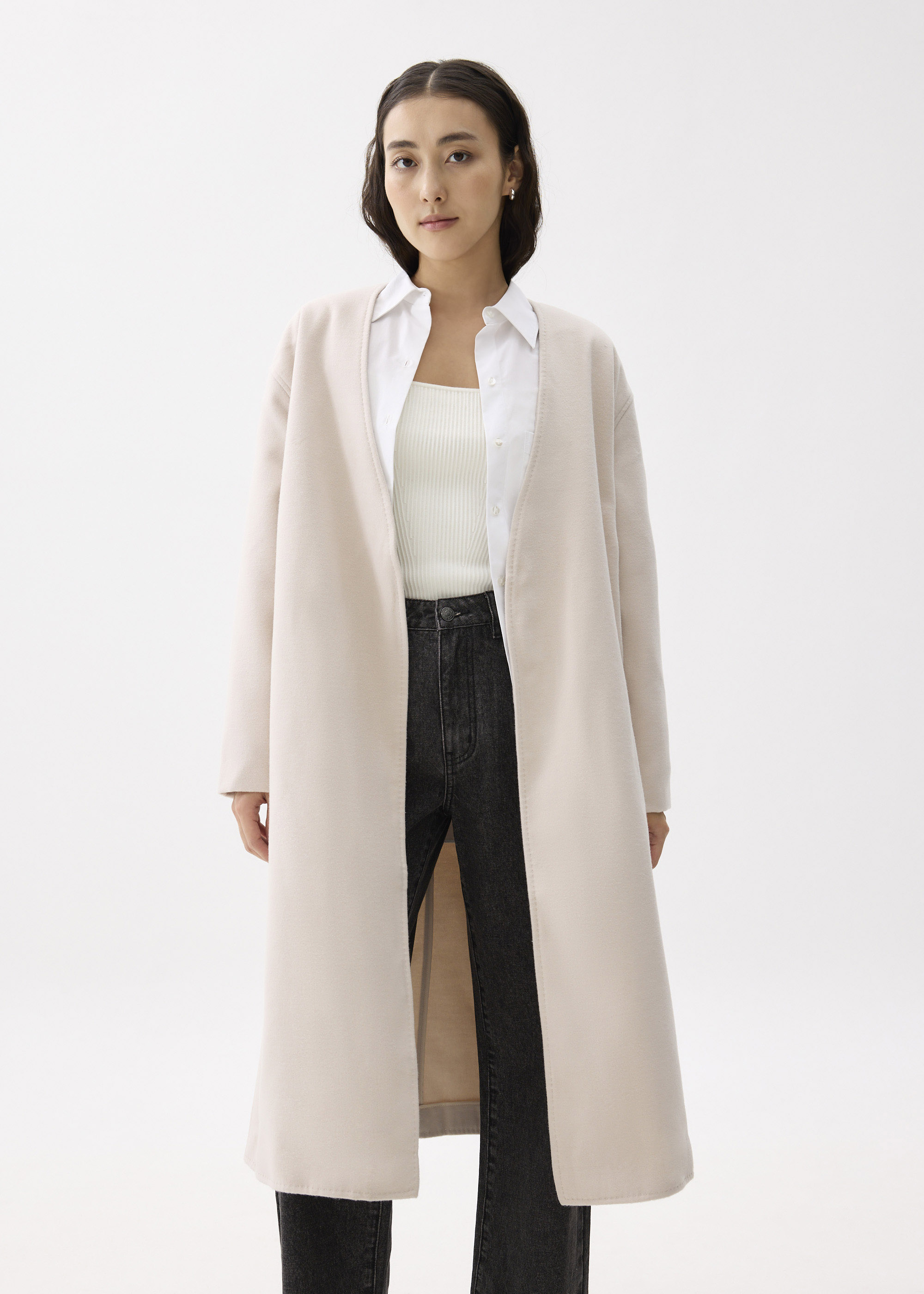 

Victoria Relaxed Melton Robe Coat-279-L