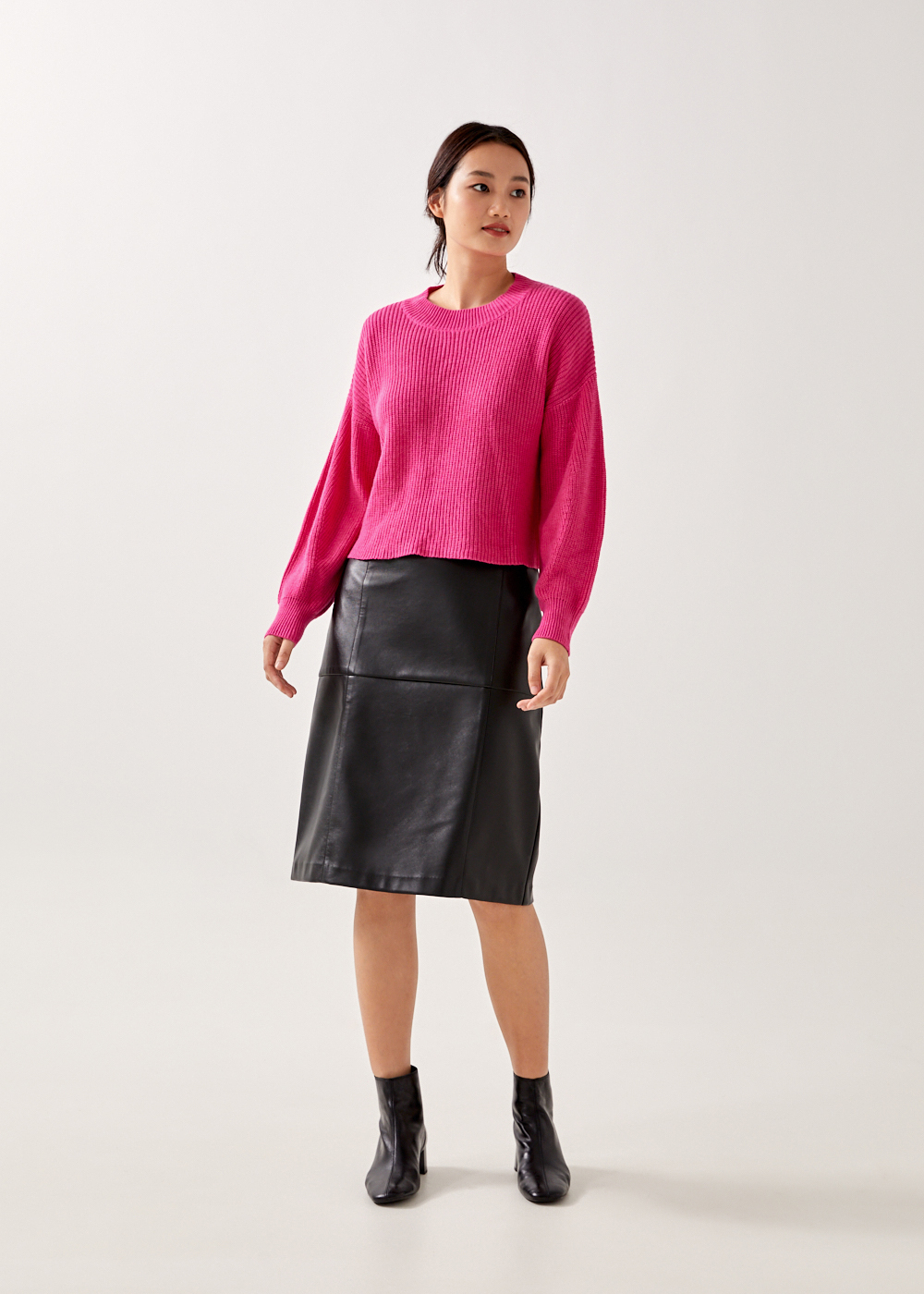 

Mona Crew Neck Puff Sleeve Jumper-053-XS