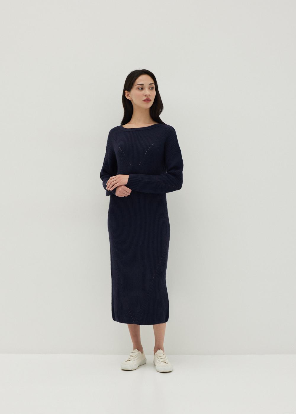 

Ruby Mercerized Wool Midi Sweater Dress-052-XS