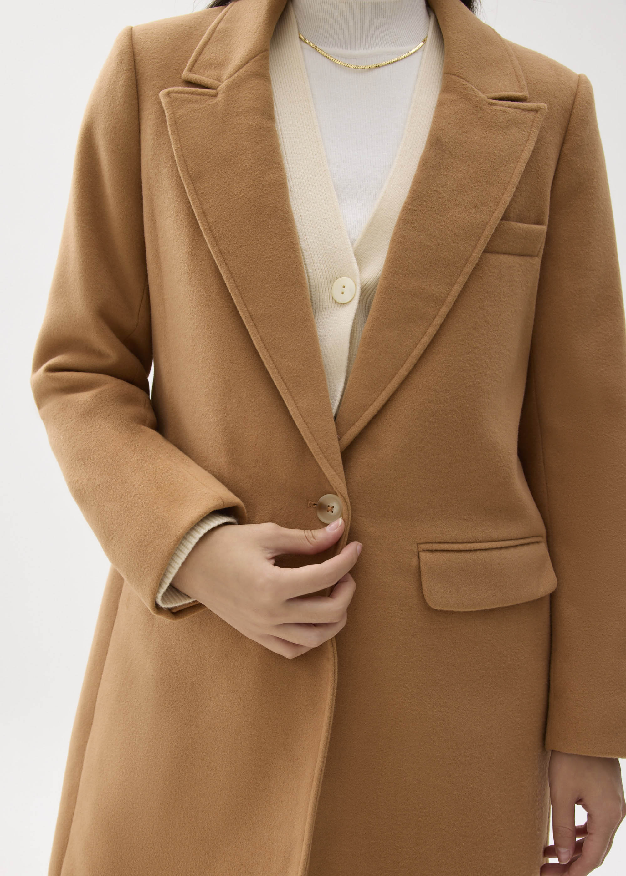 

Ingrid Classic Tailored Peak Lapel Coat-276-S