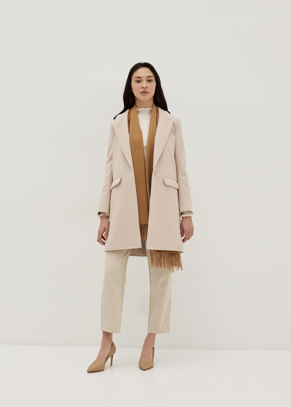 

Ingrid Classic Tailored Peak Lapel Coat-279-S