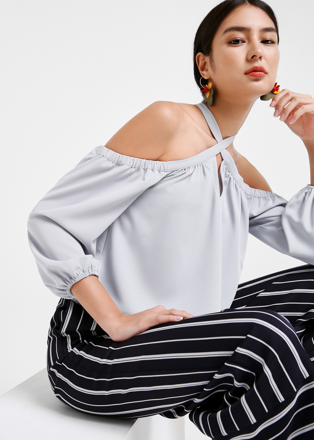 Buy Nessa Cold Shoulder Halter Neck Top Love, Bonito Singapore Shop