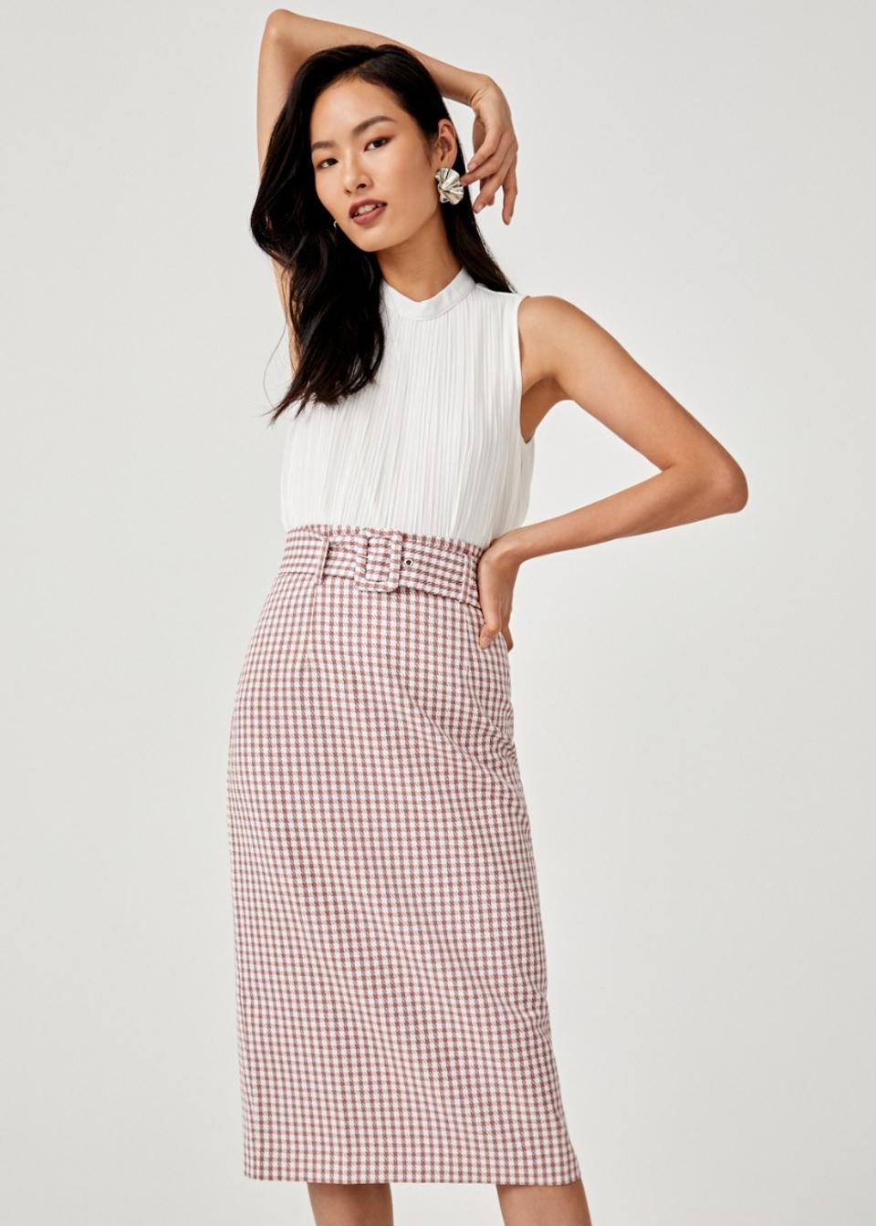 Buy Evangeline Belted Midi Pencil Skirt Love Bonito Malaysia Shop Women S Fashion Online Love Bonito My Women S Fashion