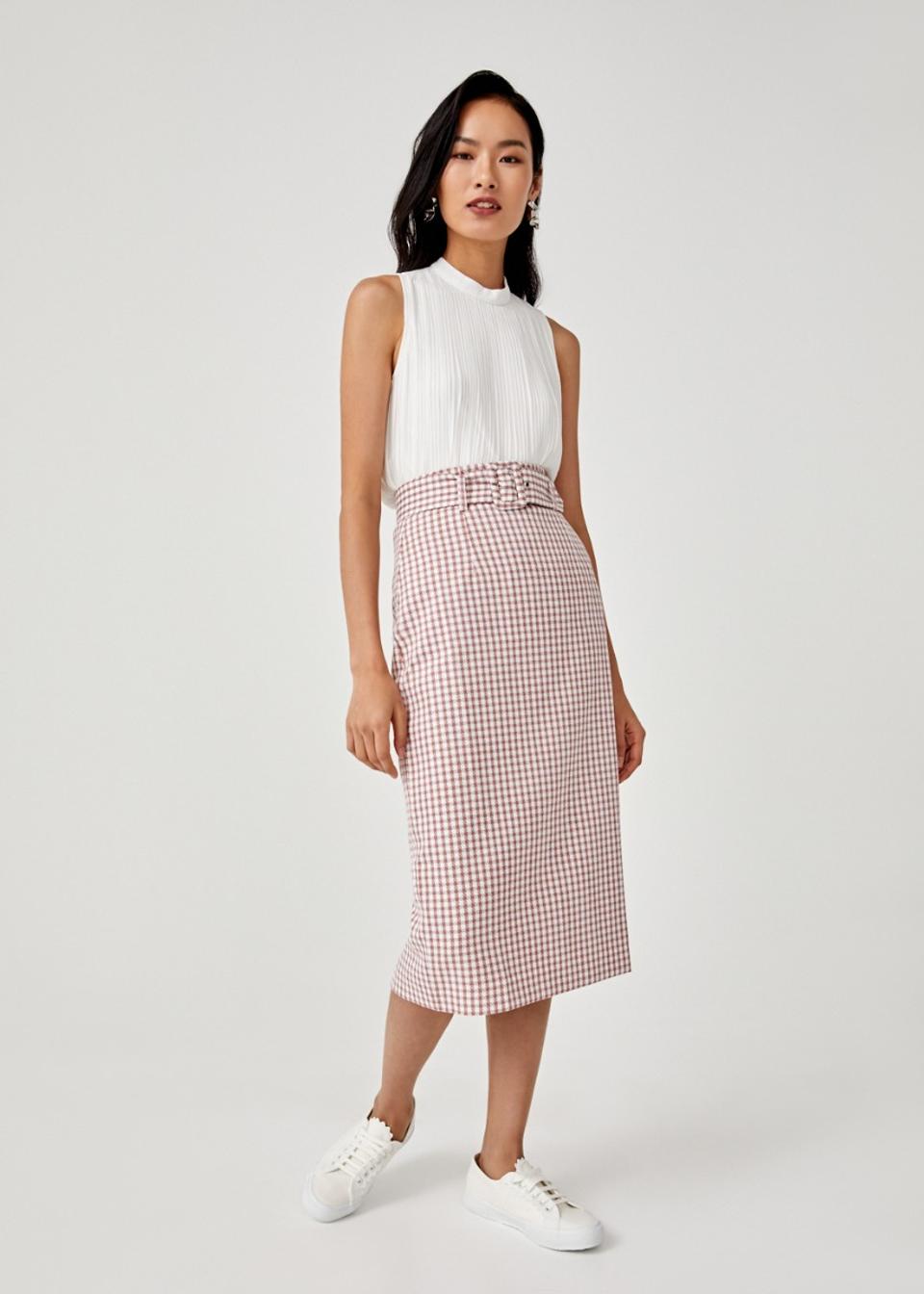 Buy Evangeline Belted Midi Pencil Skirt Love Bonito Malaysia Shop Women S Fashion Online Love Bonito My Women S Fashion