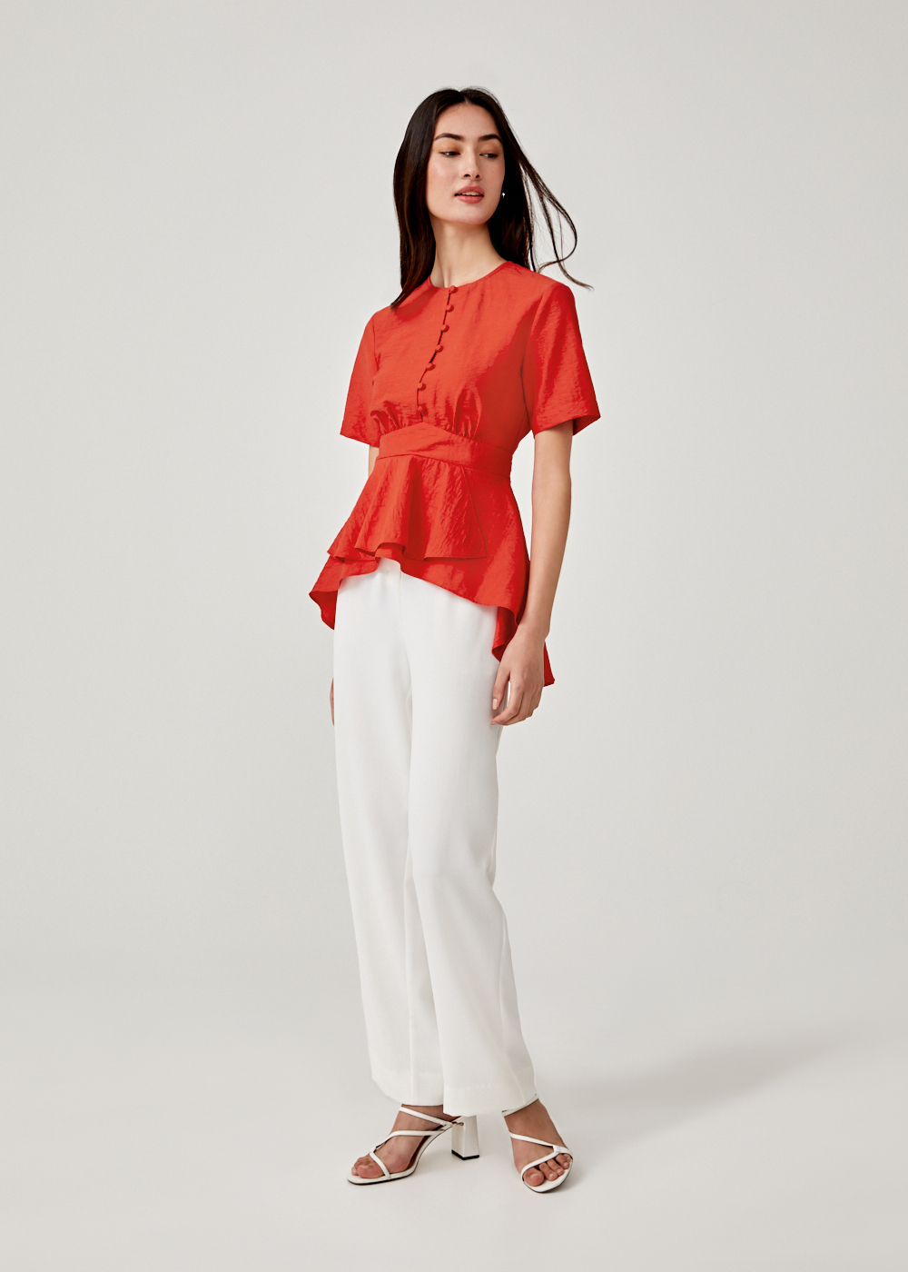 linen peplum top