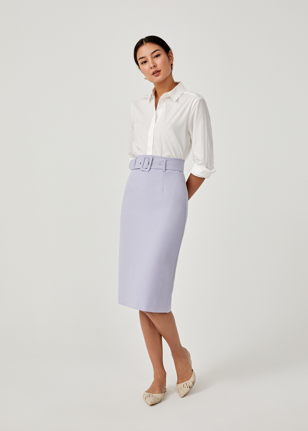 White pencil shop skirt singapore