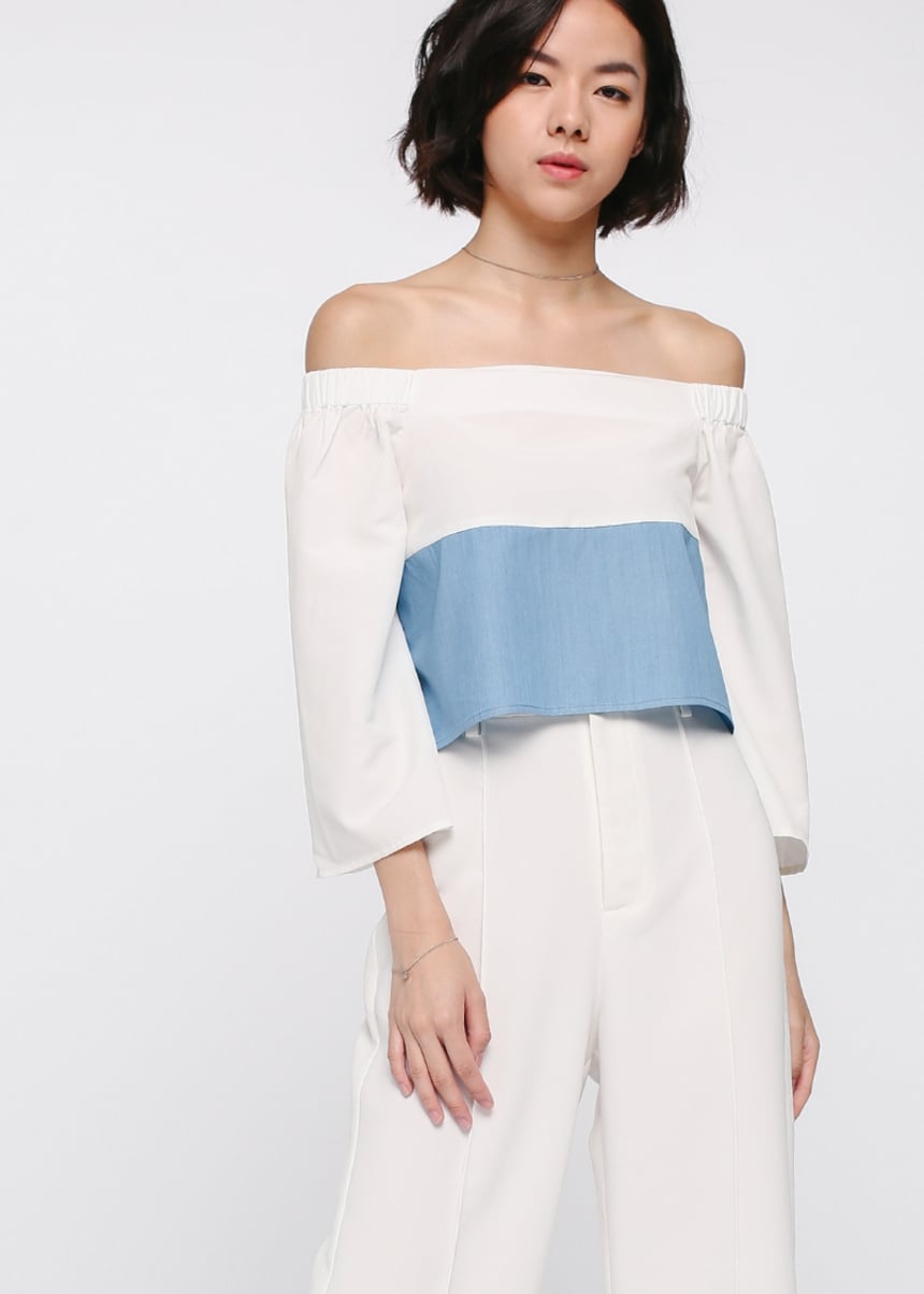 Buy Tarelle Contrast Off Shoulder Top Love, Bonito Singapore Shop
