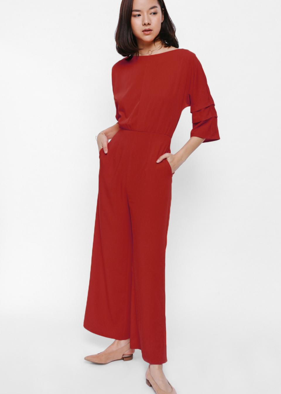 Buy Jyanthez Layered Sleeve Batwing Jumpsuit @ Love, Bonito Singapore ...