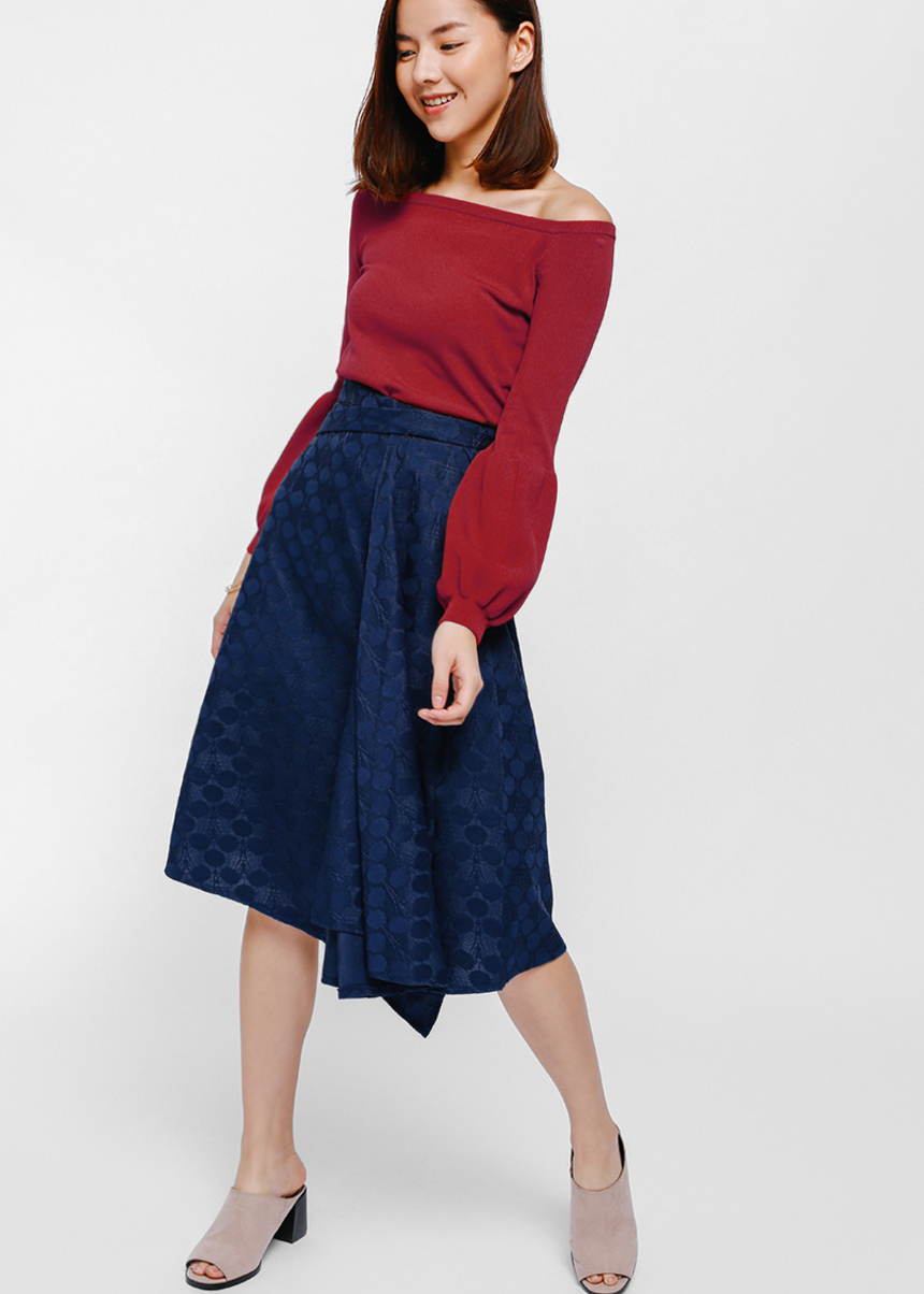 asymmetrical flowing skirt
