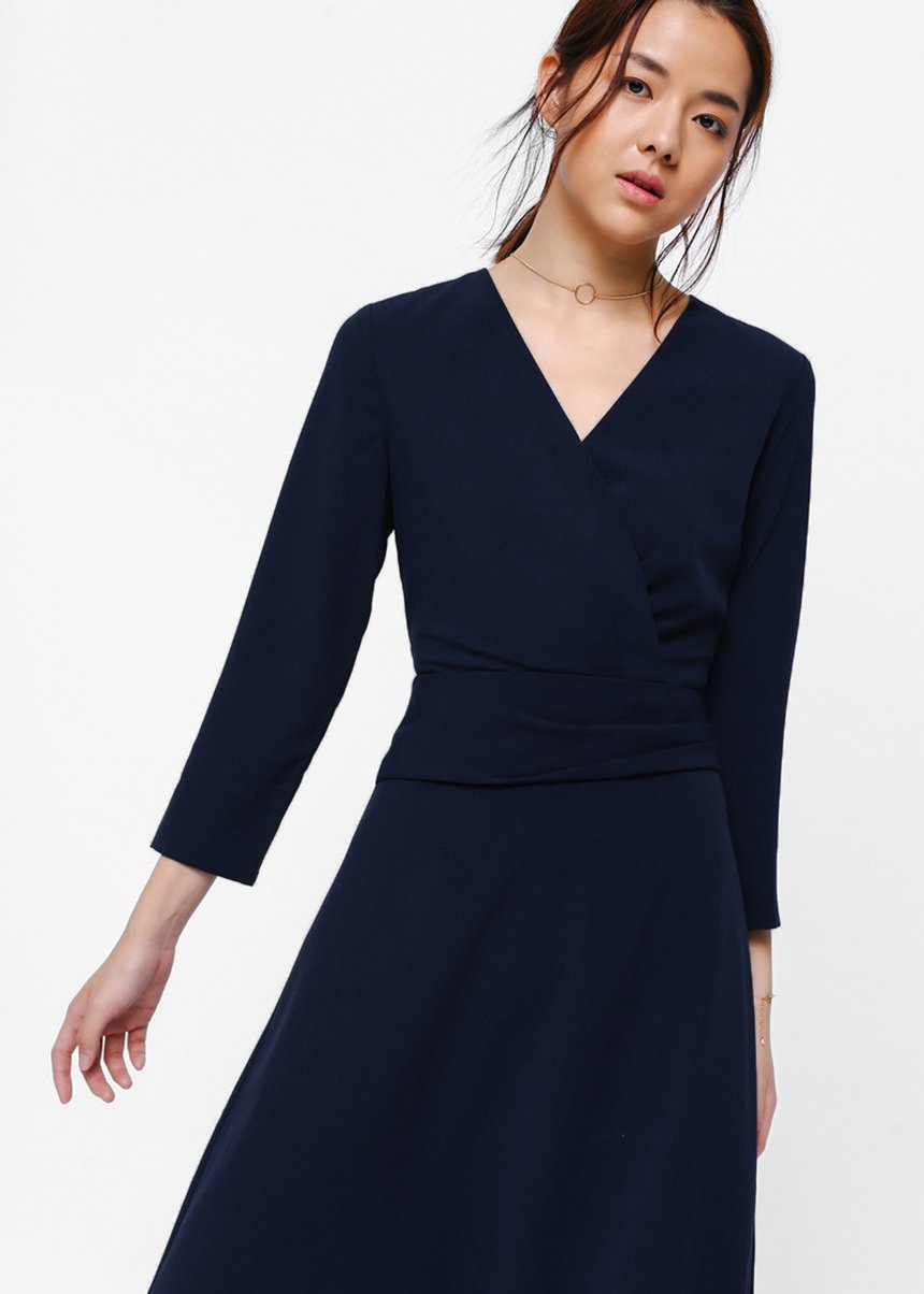 ruched waist midi dress