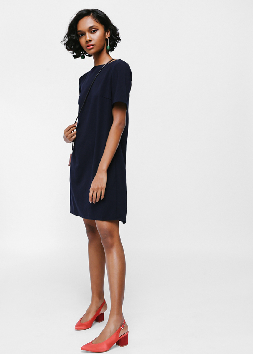 open back shift dress