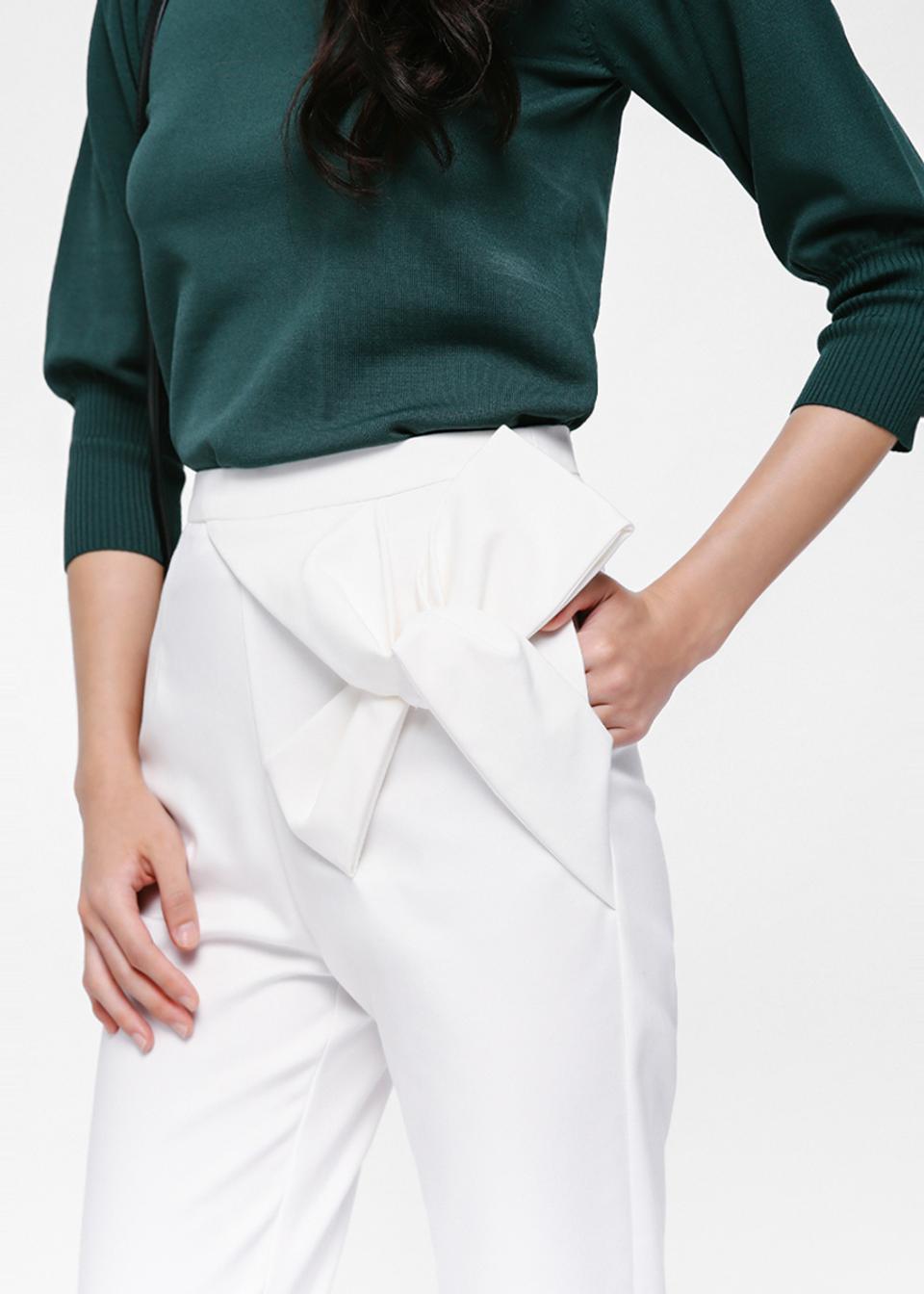 Cristo Bow Detail Cropped Pants