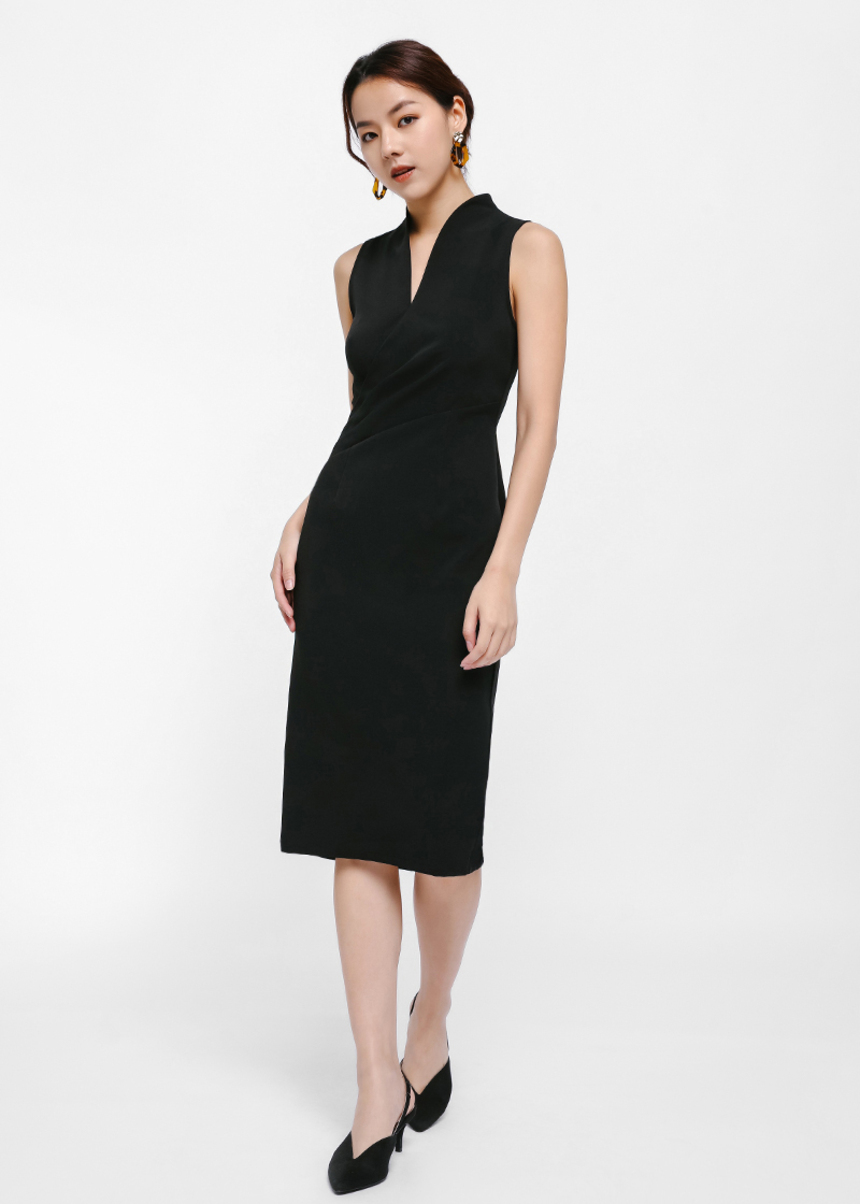 mandarin collar v neck