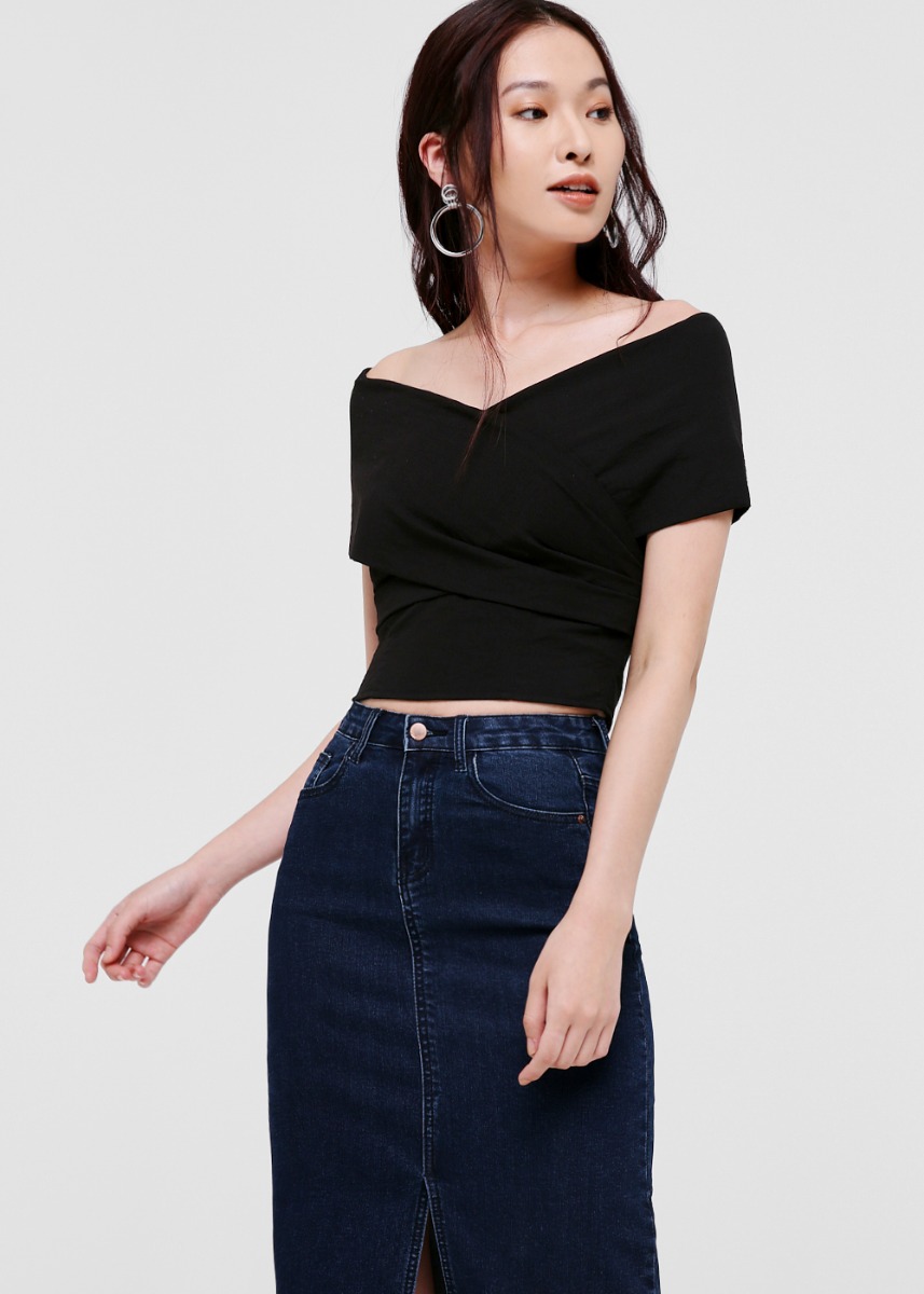Buy Tyara OffShoulder Foldover Top Love, Bonito Singapore Shop