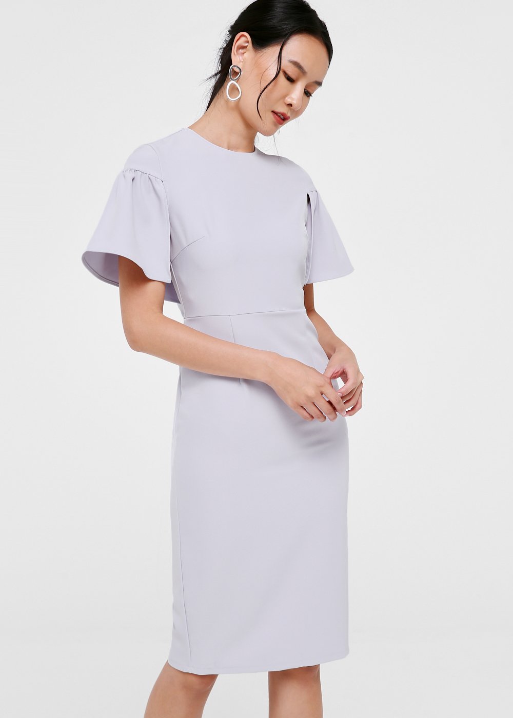 midi cape sleeve dress