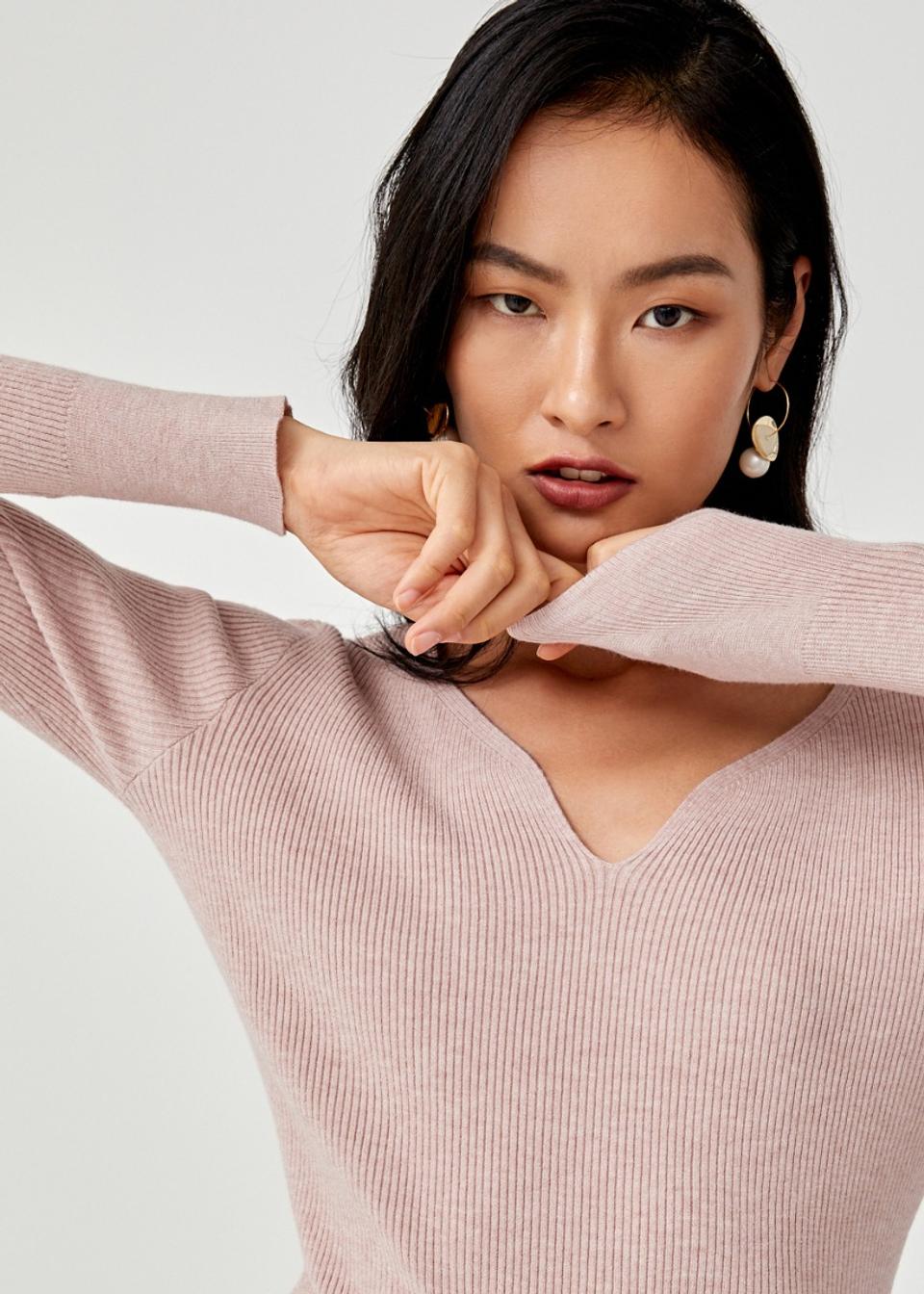 Eve V-neck Knit Sweater
