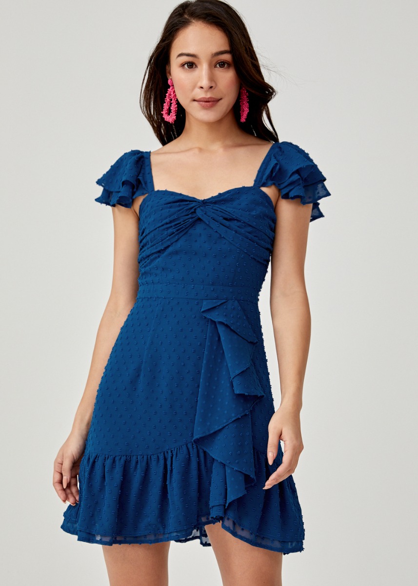 dot ruffle dress